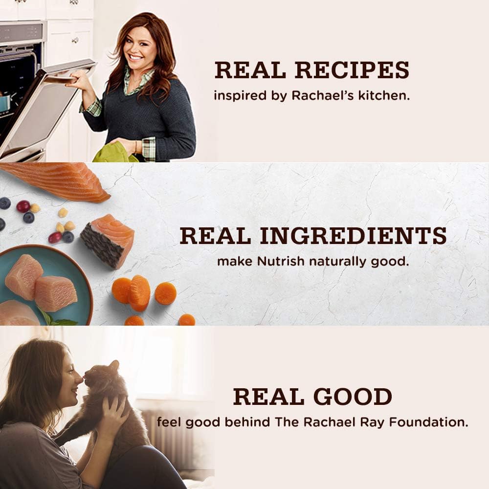 Nourriture sèche naturelle de première qualité pour chats Rachael Ray Nutrish Inner Health avec vitamines, minéraux et autres nutriments ajoutés, recette de dinde aux pois chiches et au saumon, 14 livres