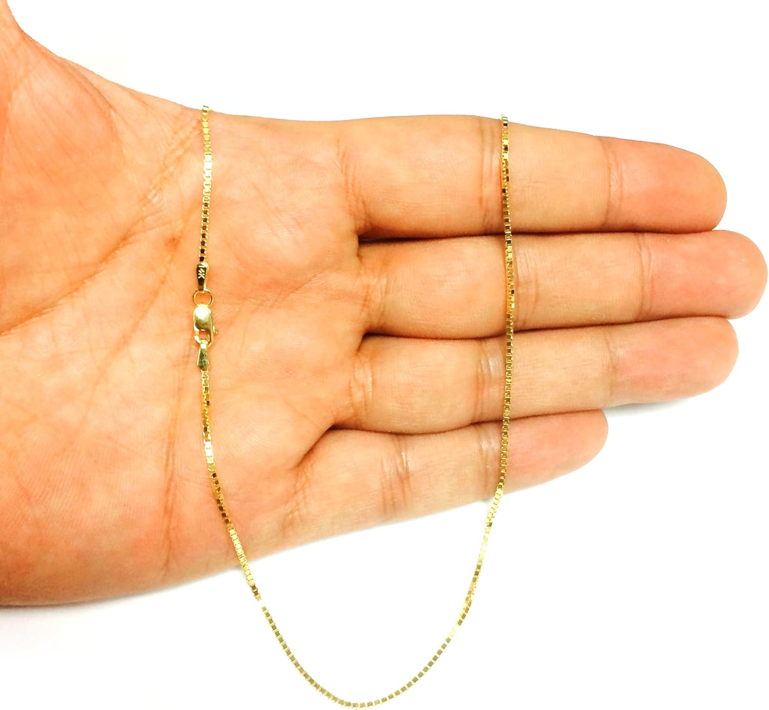 Halskette mit Spiegelbox aus 14-karätigem Gelbgold, 1,2 mm