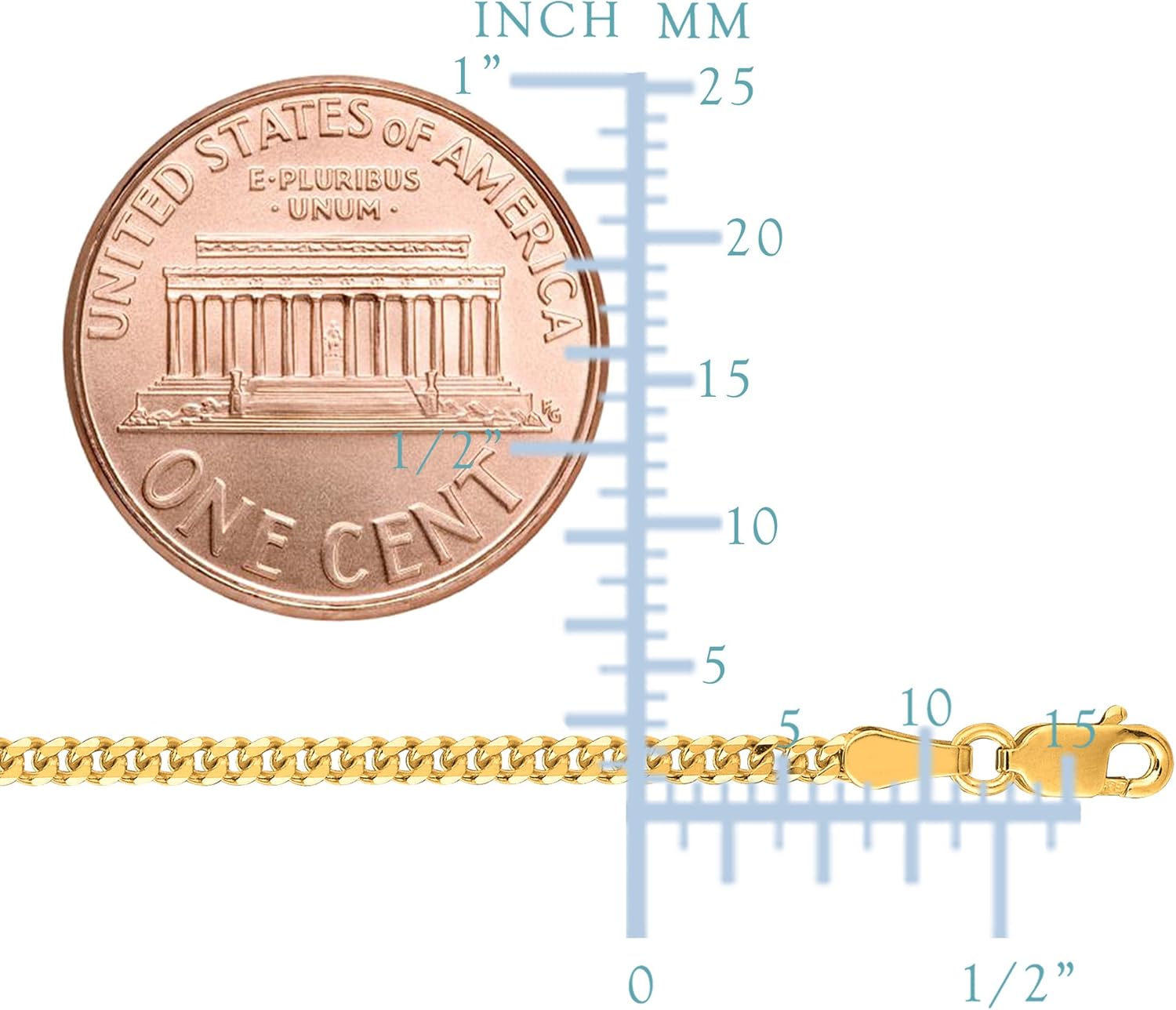 Jewelry Affairs Naszyjnik z łańcuszkiem Gourmette z żółtym złotem 14k, 2.0mm
