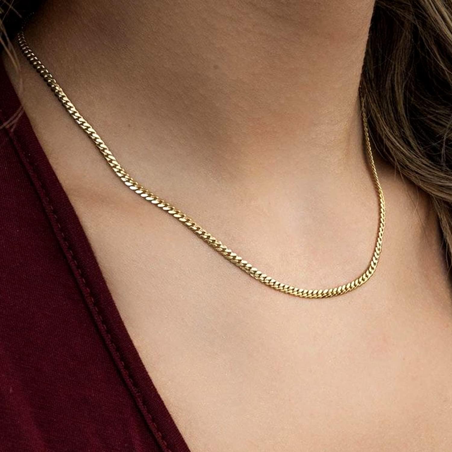 Jewelry Affairs Naszyjnik z łańcuszkiem Gourmette z żółtym złotem 14k, 2.0mm