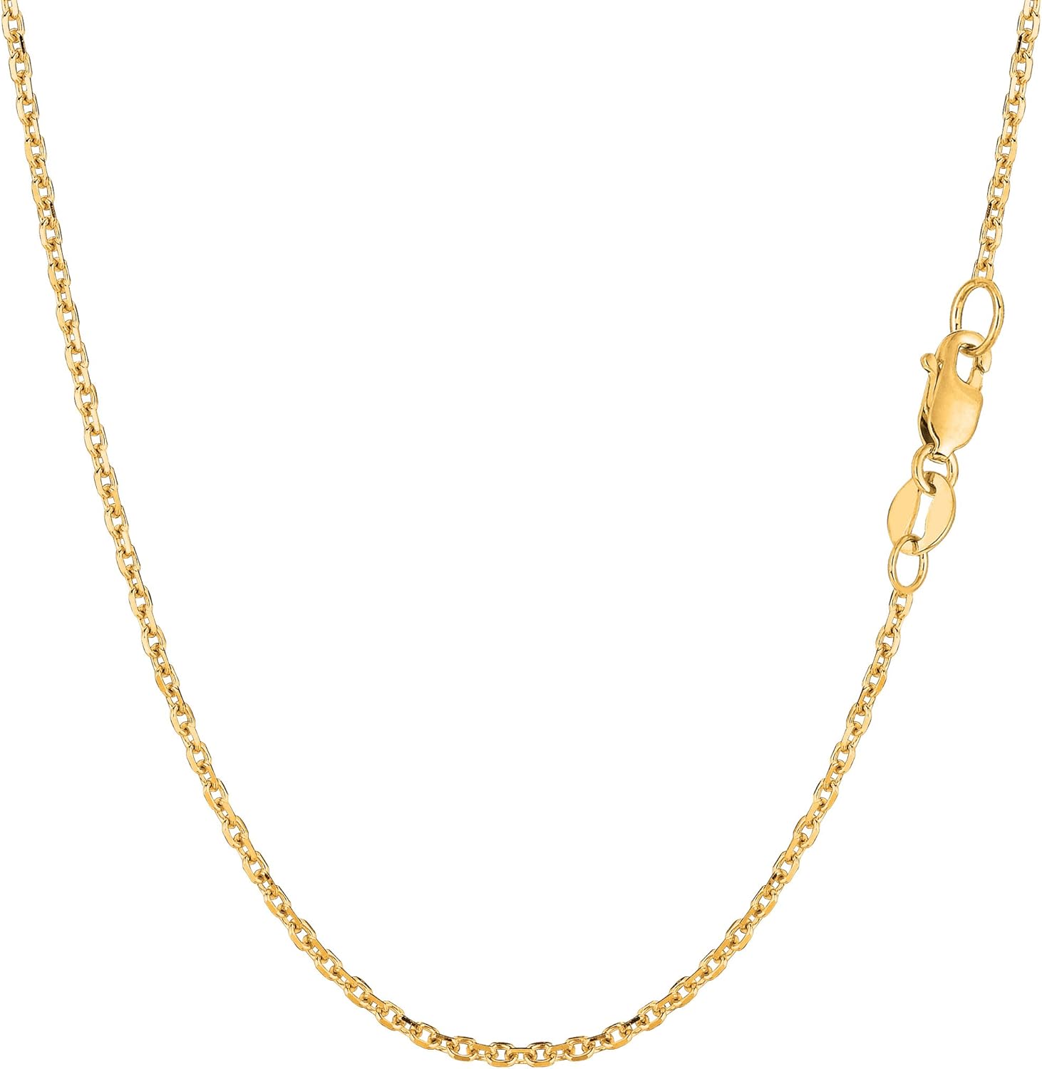 Collar de cadena con eslabones en forma de cable de oro amarillo de 14 quilates de Jewelry Affairs, 1,5 mm