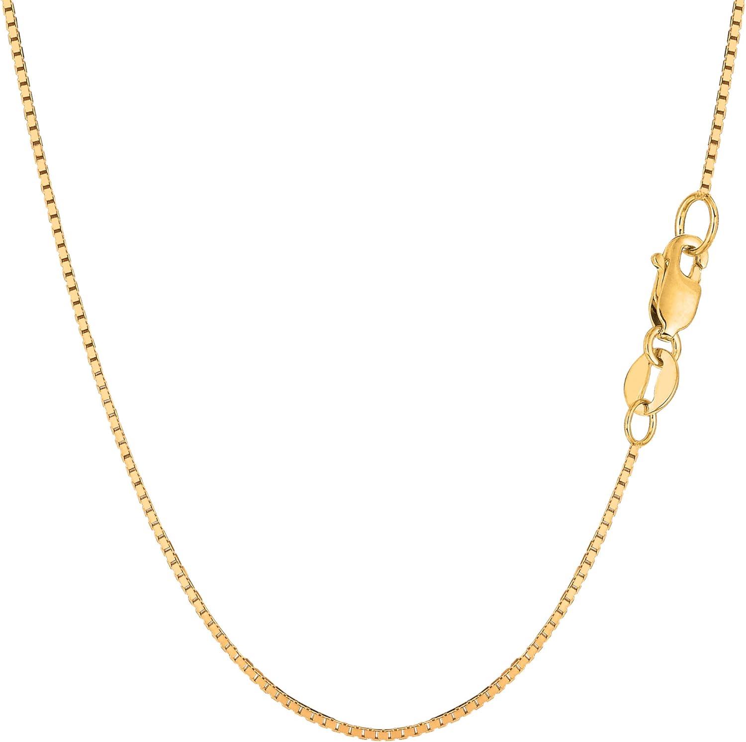 Jewelry Affairs 14k Yellow Solid Gold Mirror Box Chain Necklace, 1mm · v2