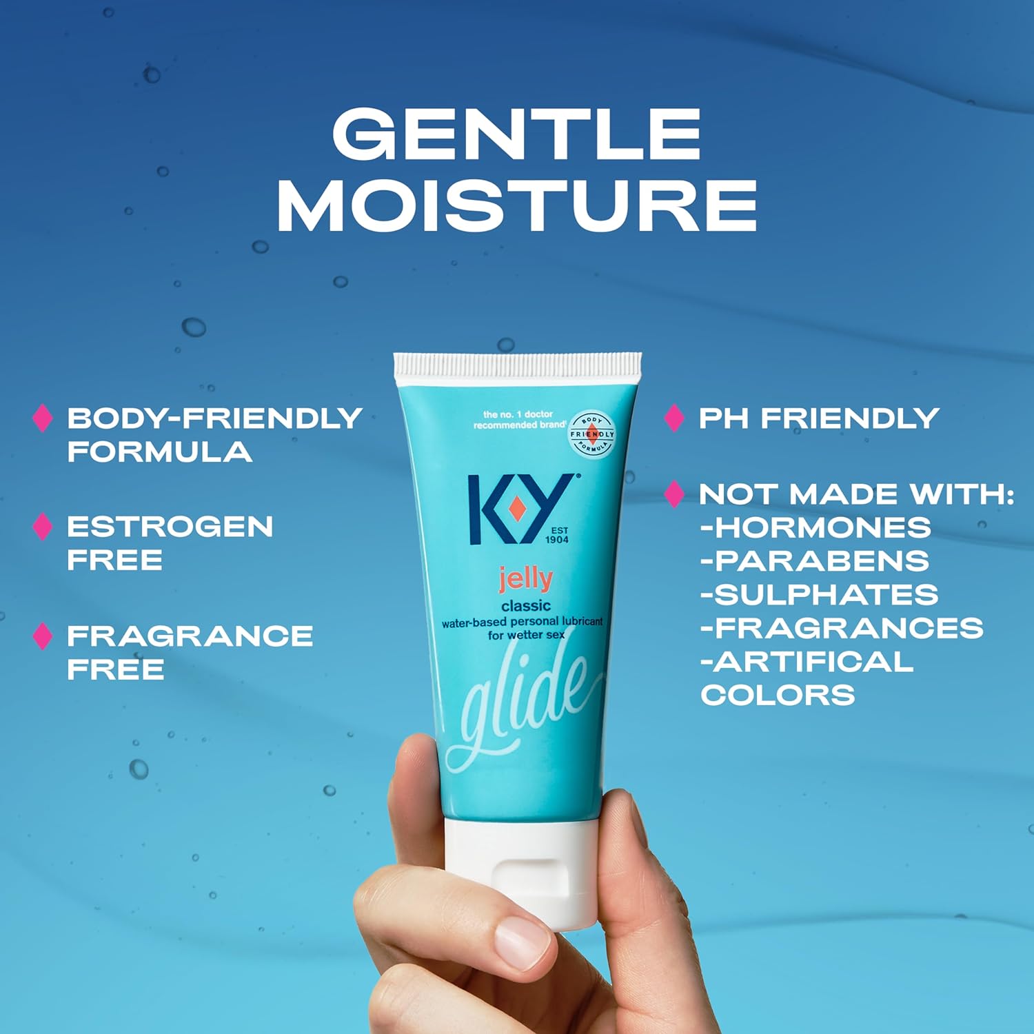 K-Y Jelly Classic osobisty smar na bazie wody, smar na bazie wody pomaga złagodzić dyskomfort, 7 FL OZ