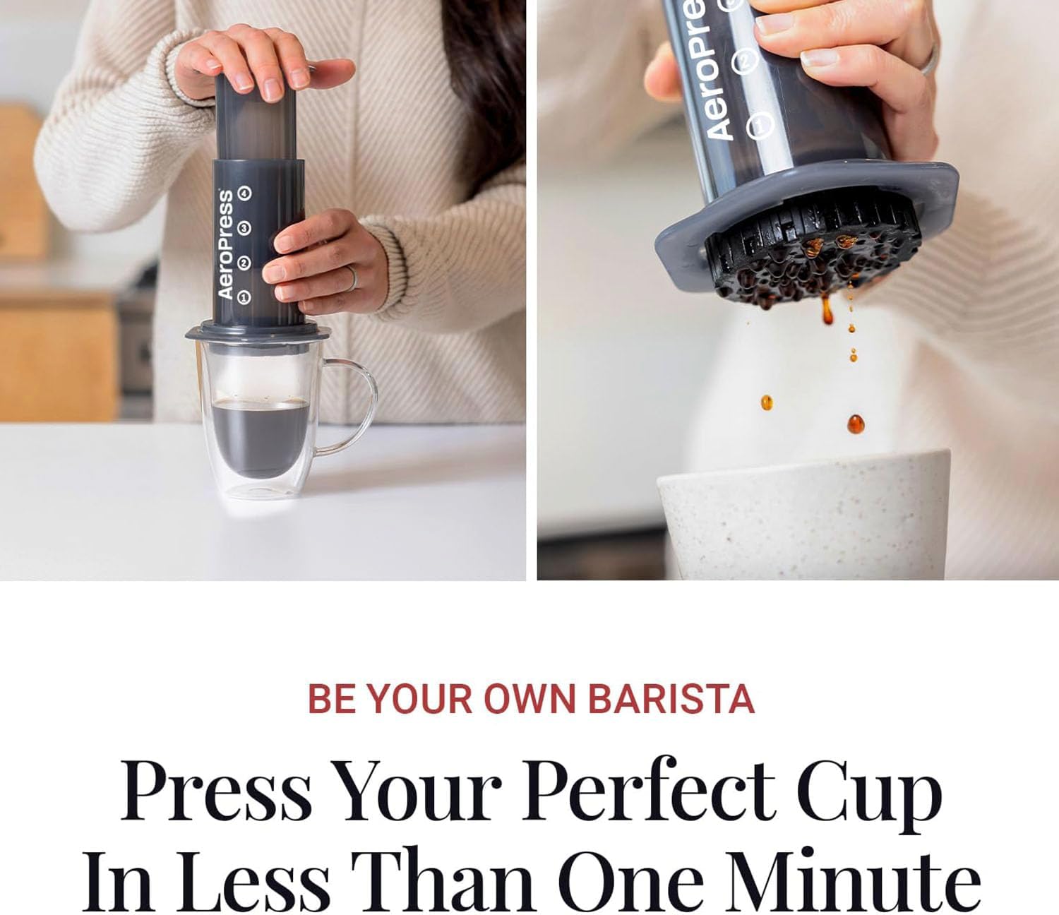 AeroPress เครื่องชงกาแฟและเอสเพรสโซแบบดั้งเดิม เครื่องชงกาแฟแบบพกพาระดับบาริสต้า พร้อมช่องใส่กาแฟ ลูกสูบ ตัวกรอง เครื่องชงกาแฟและเอสเพรสโซแบบด่วน