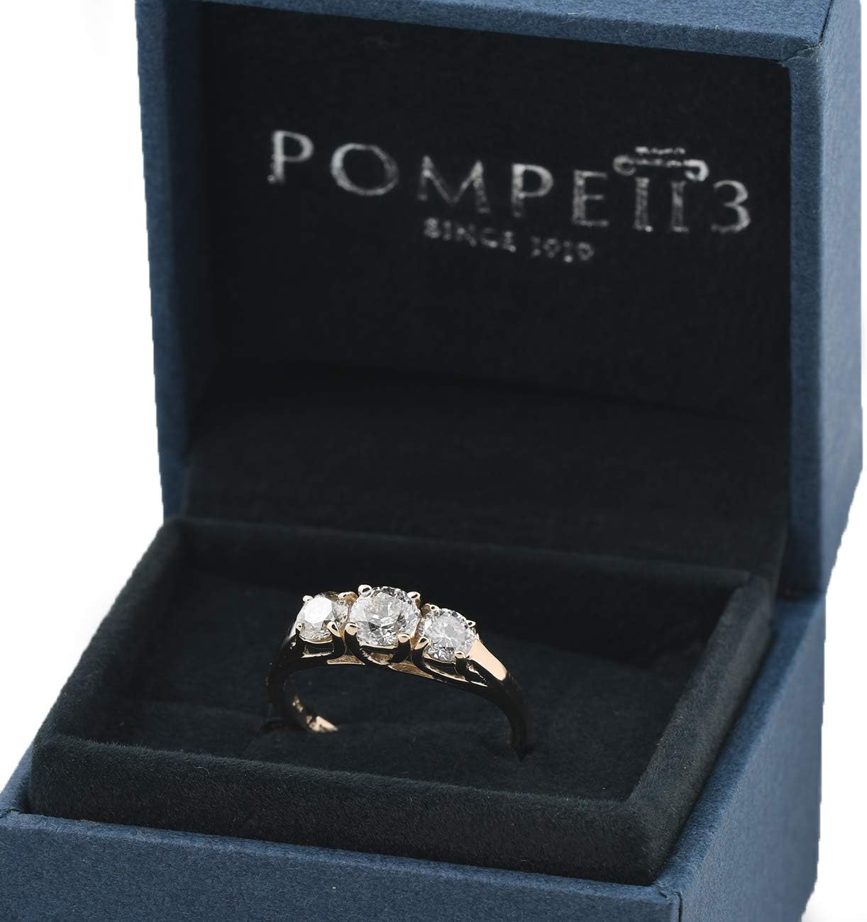1ct Three Stone Diamond Engagement Womens Anniversary Ring 14k Yellow Gold · v2
