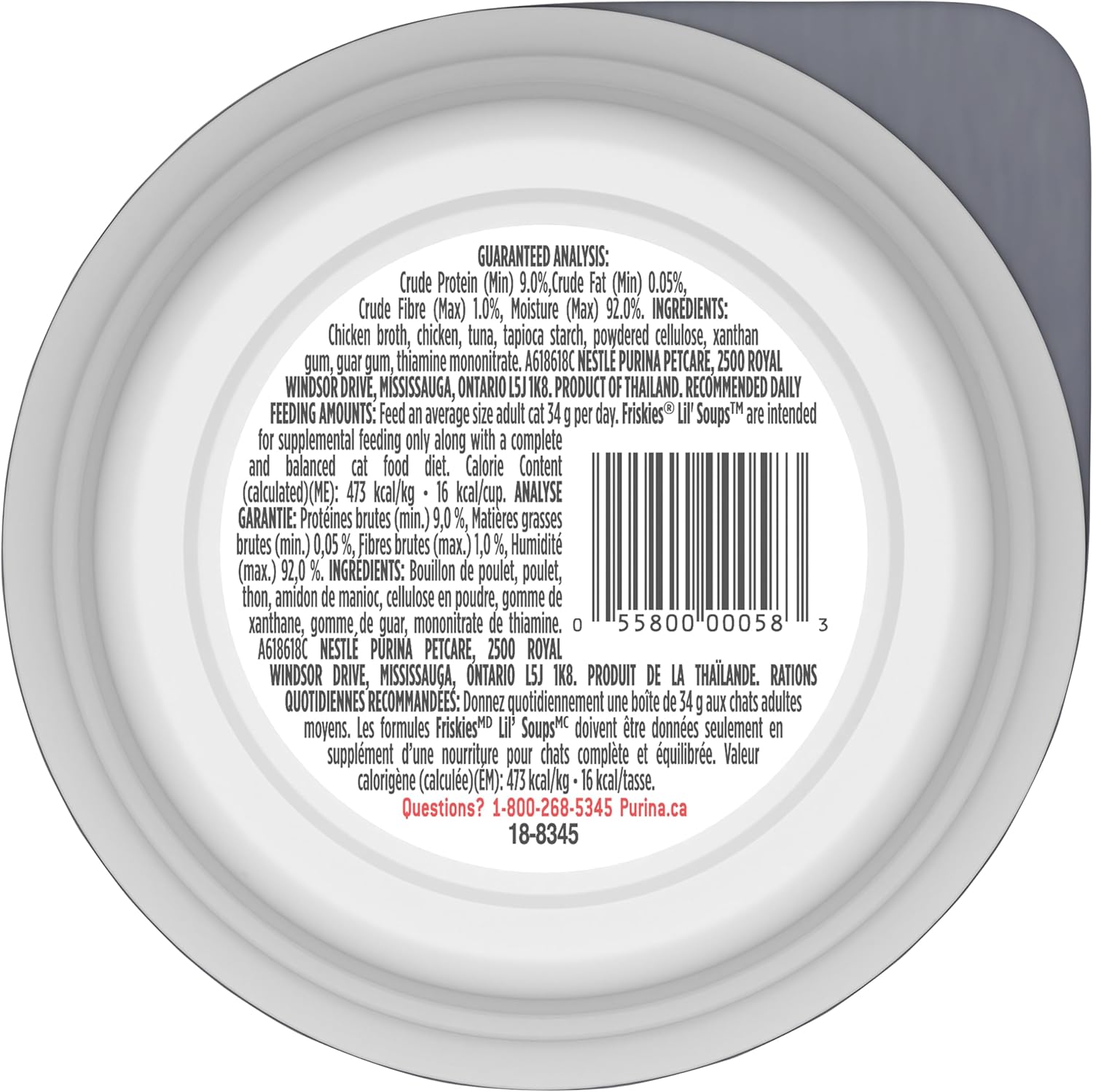 Purina Friskies Natuurlijk, graanvrij nat kattenvoer, likbare kattensnoepjes, kleine soepen met tonijn in kippenbouillon - (verpakking van 8) kopjes van 1,2 oz.