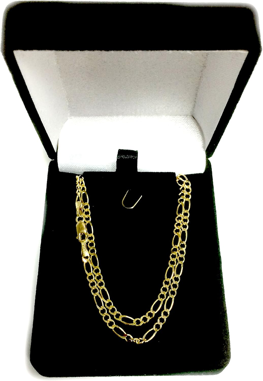 Jewelry Affairs 10k Yellow Solid Gold Figaro Chain Necklace, 3.0mm · v2