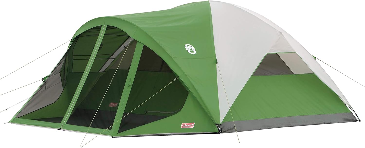 Coleman Evanston Screened Camping Tent, 6/8 Person Weatherproof Tent with Roomy Interior Includes Rainfly, Carry Bag, Easy Setup and Screened-In Porch · v2