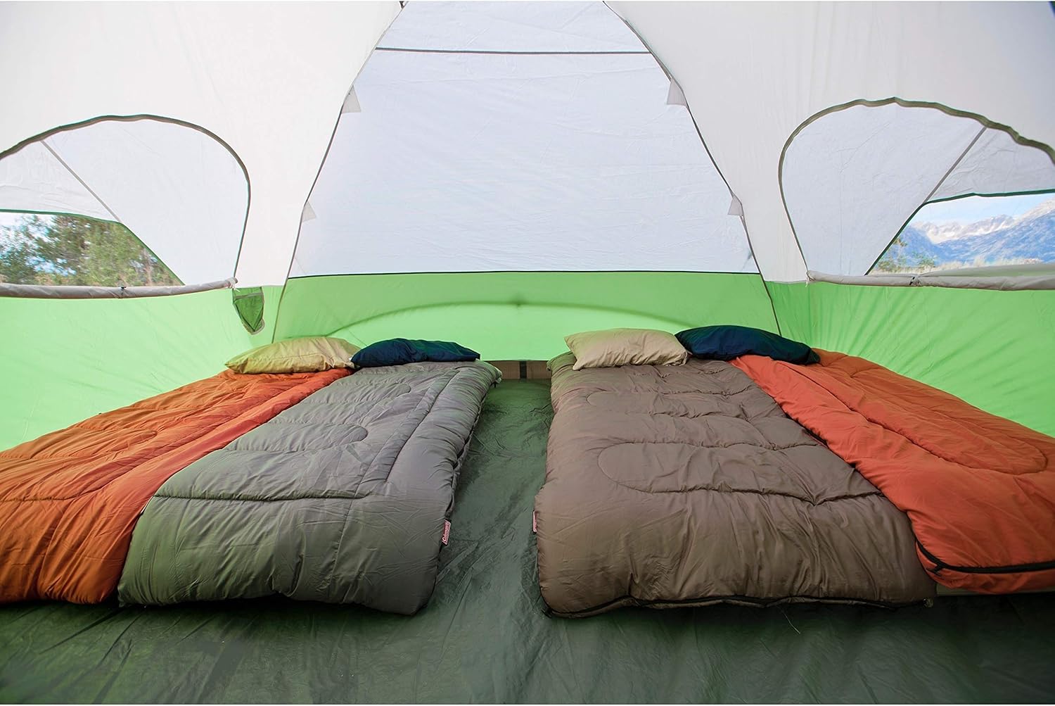 Coleman Evanston Screened Camping Tent, 6/8 Person Weatherproof Tent with Roomy Interior Includes Rainfly, Carry Bag, Easy Setup and Screened-In Porch · v2