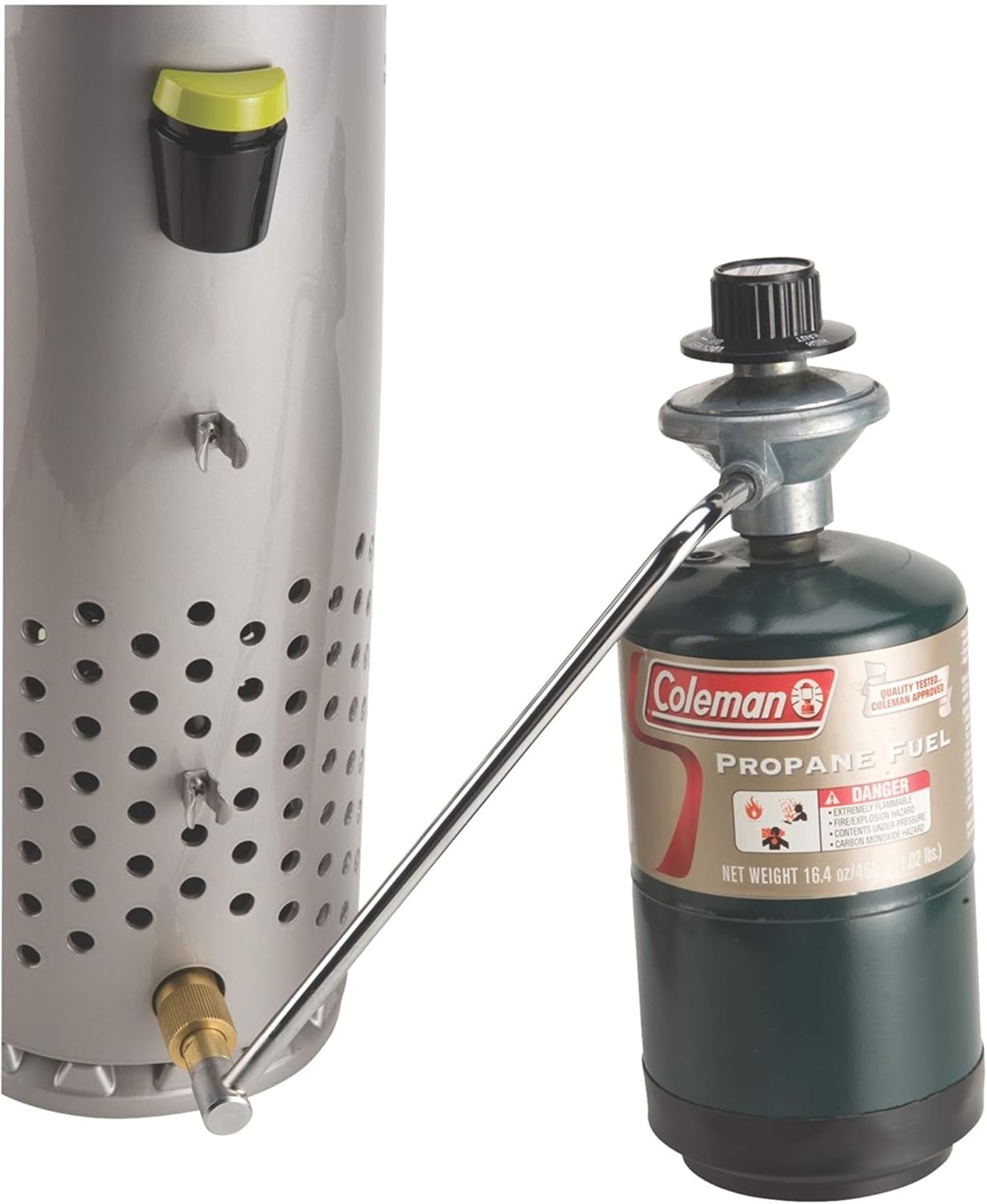 เครื่องชงกาแฟ Coleman Propane QuikPot พร้อมระบบจุดระเบิด InstaStart กำลังไฟ 4,500 บีทียู ชงกาแฟได้ 10 แก้วใน 18 นาที เหมาะสำหรับการตั้งแคมป์ ล่าสัตว์ และการผจญภัยกลางแจ้ง