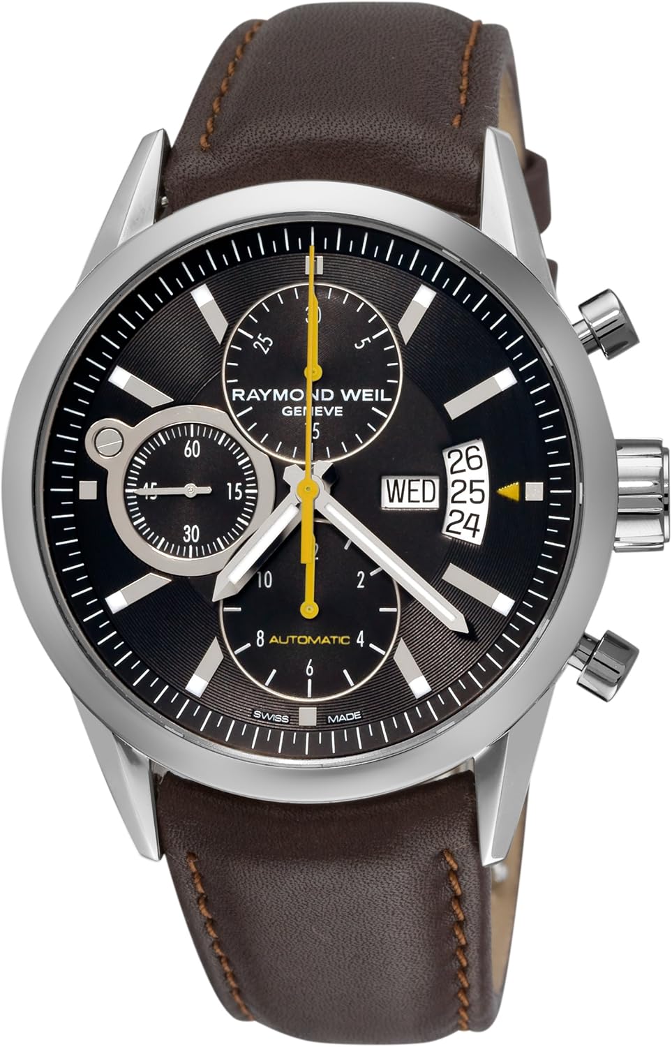 Raymond Weil Męski zegarek 7730-STC-20101 Freelancer z czarną tarczą z chronografem