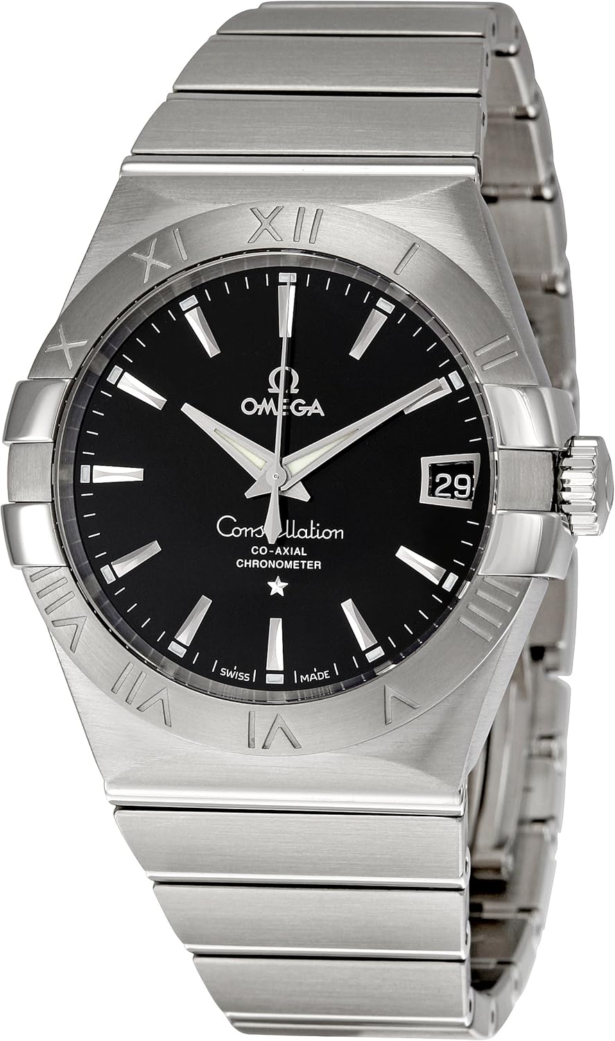 Omega 123.10.38.21.01.001 Constellation Herrenuhr mit schwarzem Zifferblatt