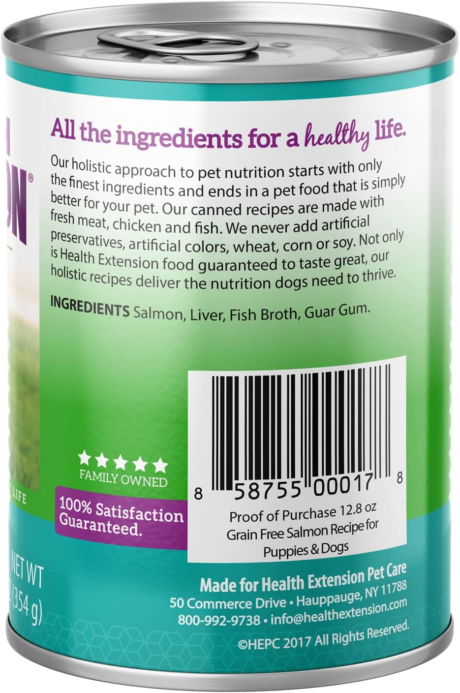 Health Extension Salmon Entrée Wet Dog Food Grain-Free, 12.5 oz - High-Protein Recipe, Hydration Support, Ideal for Sensitive Stomachs (Case of 12 Cans) · v2
