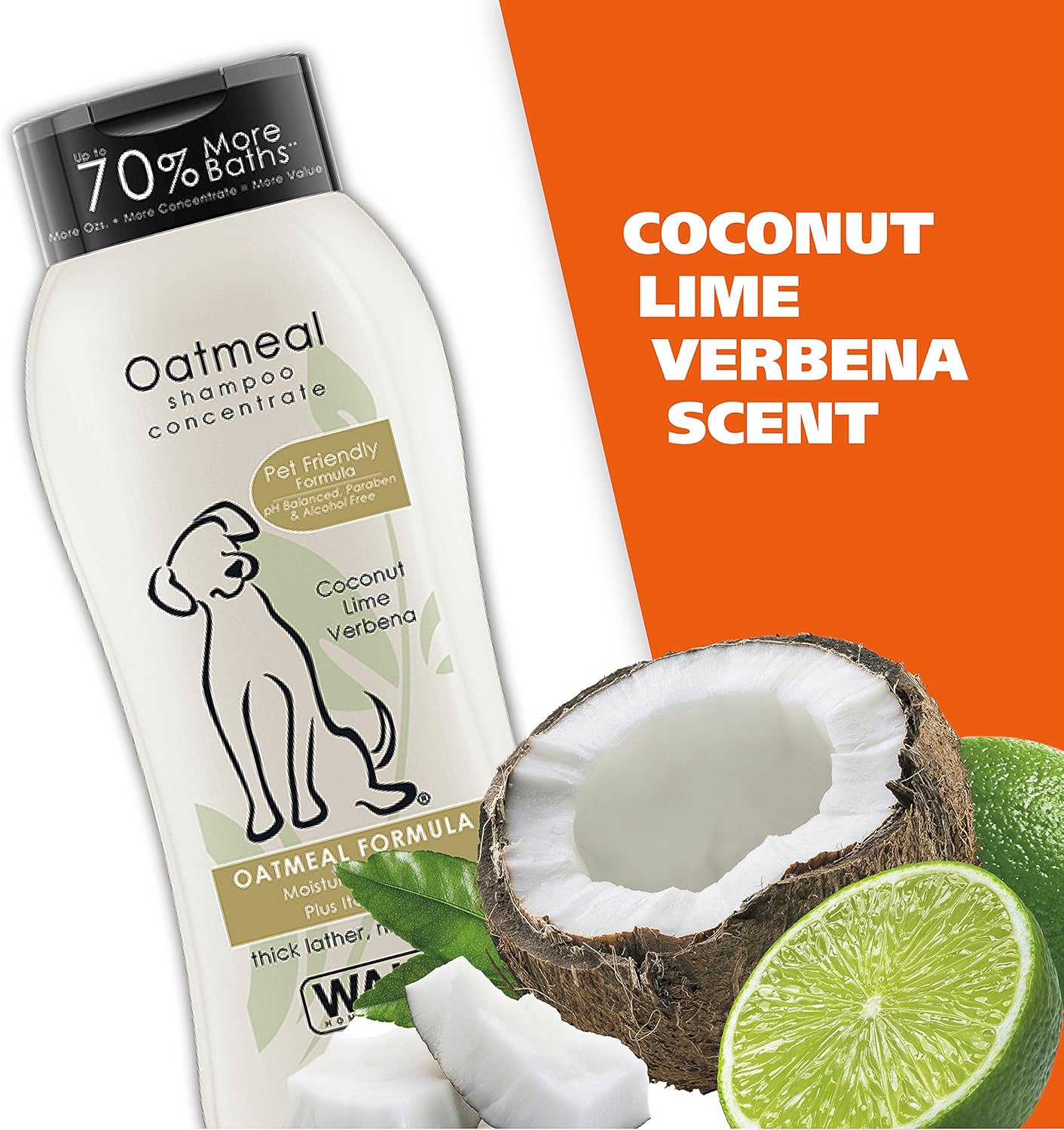 شامبو Wahl USA Dry Skin Itch Relief Pet Shampoo for Dogs – تركيبة الشوفان مع جوز الهند والليمون والفيربينا وتركيبة صديقة للحيوانات الأليفة، 24 أونصة - موديل 820004A