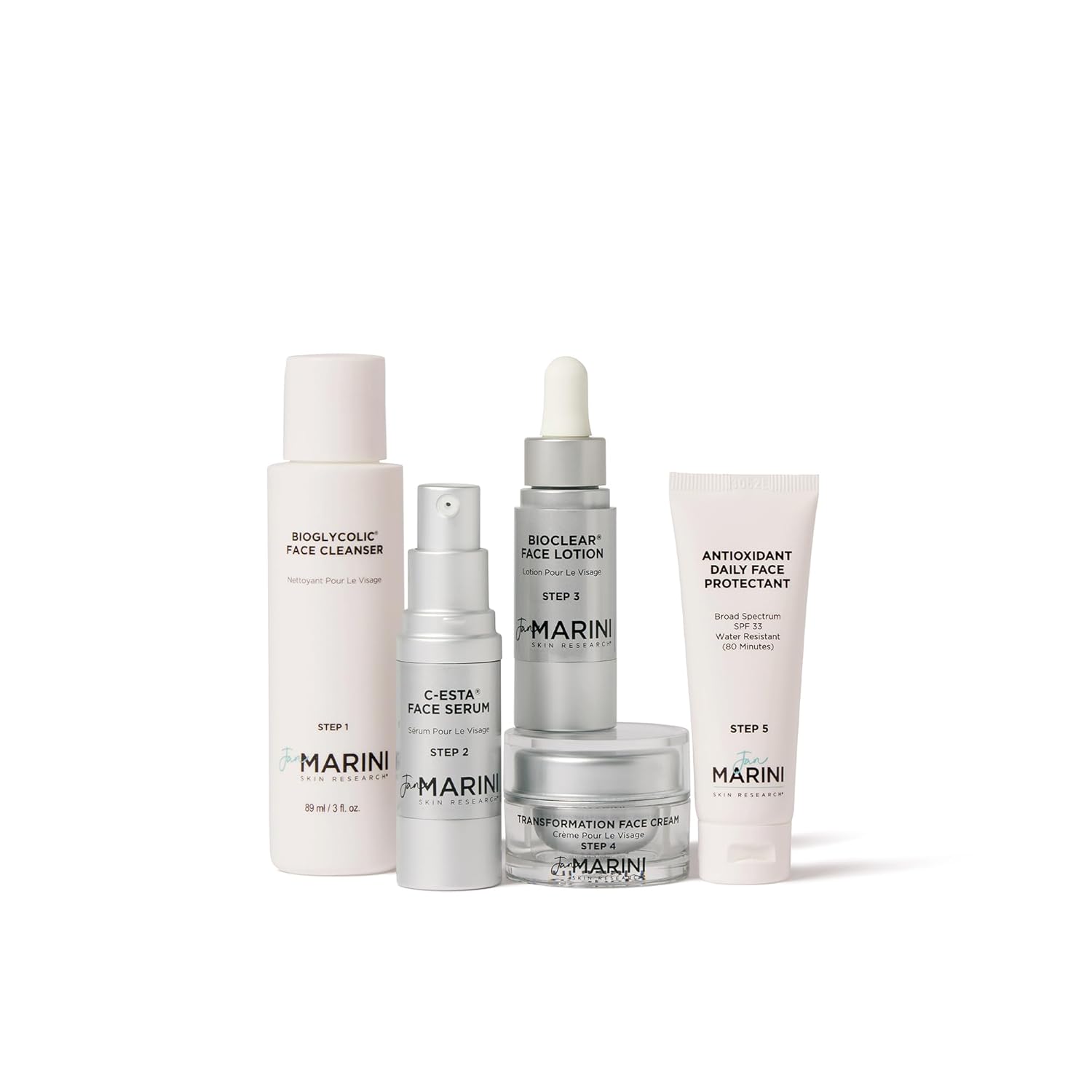 Jan Marini Starter Skin Care Management System - Skin Care System for Normal or Combination Skin - Travel-Size Skin Product Set with Cleanser, Face Serum, Face Lotion, Face Cream  Face Protectant · v3
