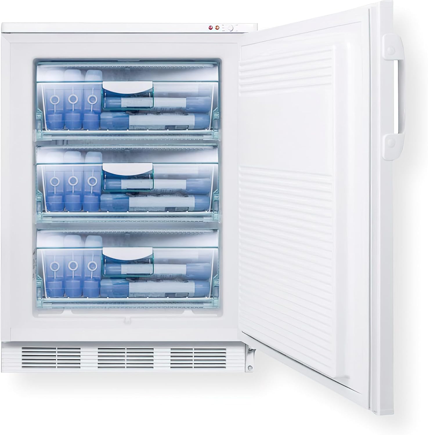 Accoculd VT65ML Freestanding Medical All-Freezer Capable of -25C Operation with Front-Mounted Lock, Manual Defrost, One Piece Interior Liner, Reversible Door and White Exterior · v7