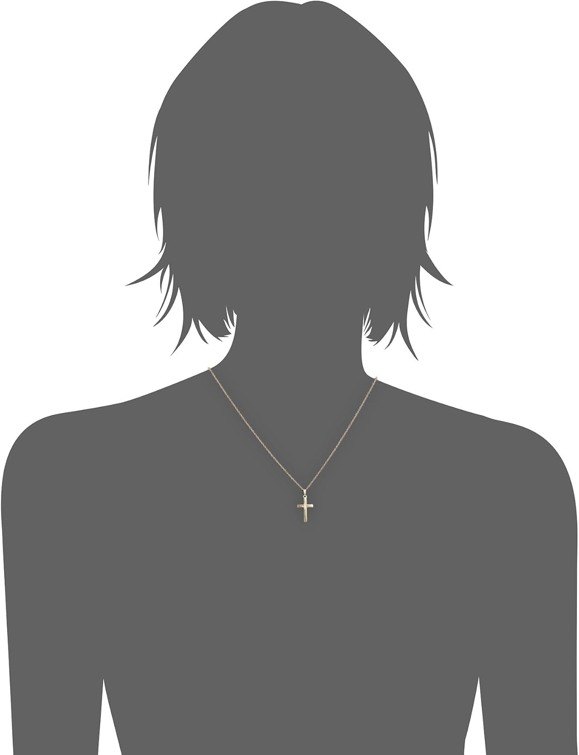 Amazon Essentials womens 14k Yellow Gold Solid Diamond-Accented Cross Pendant Necklace, 18 (previously Amazon Collection) · v3