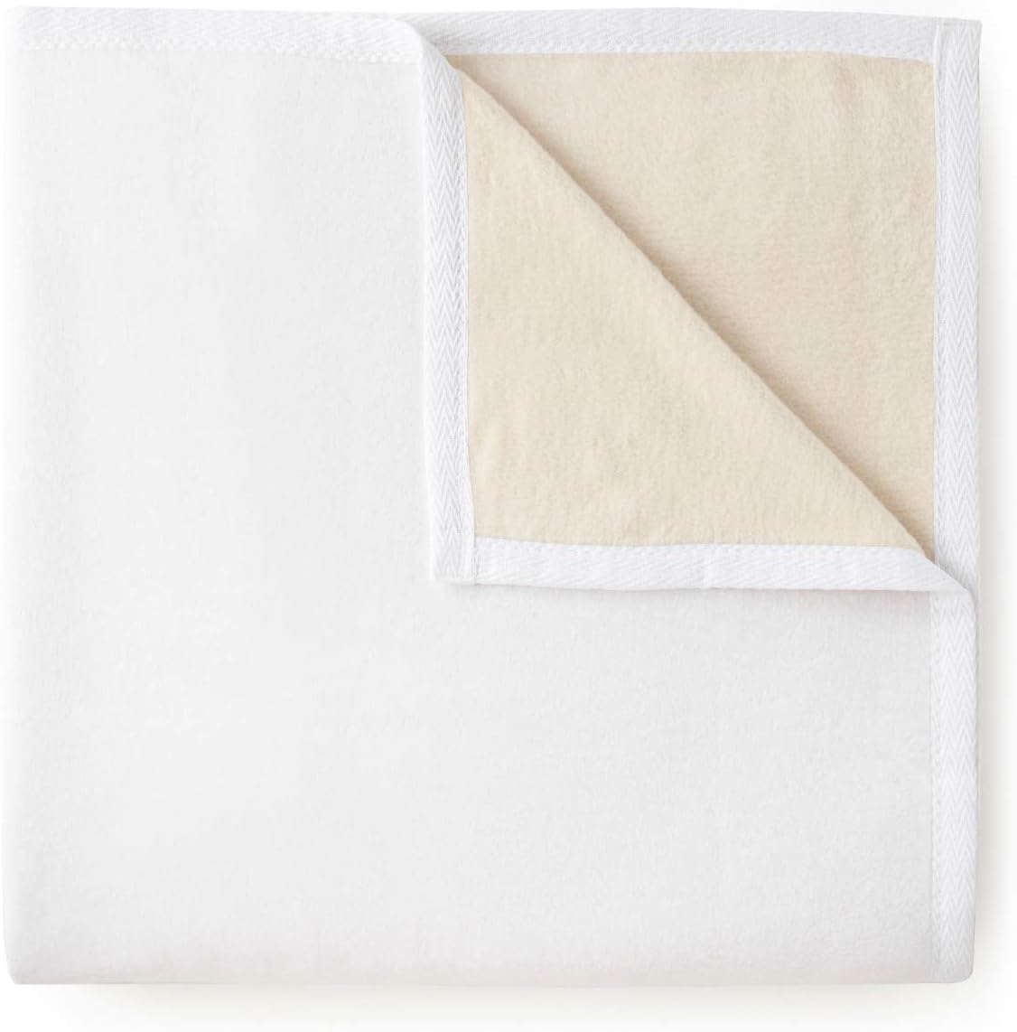 Peacock Alley Favorite Luxury Reversible Cotton Blanket for Year Around Use - 100% Long Staple Cotton, Imported from Portugal - King, White · v2