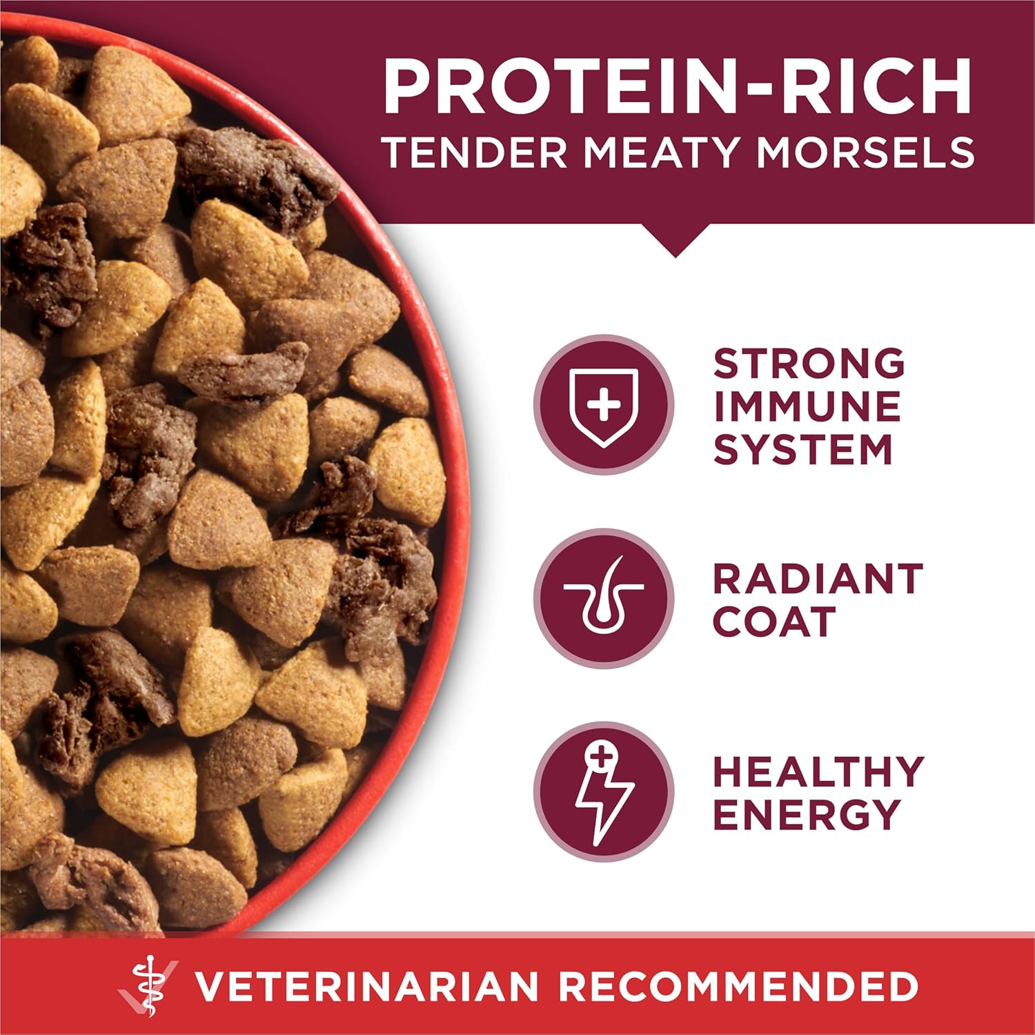 Petite nourriture sèche pour chiens Purina ONE Small Bites, formule bœuf et riz, riche en protéines, naturelle, avec vitamines, minéraux et nutriments ajoutés - Sac de 31,1 livres
