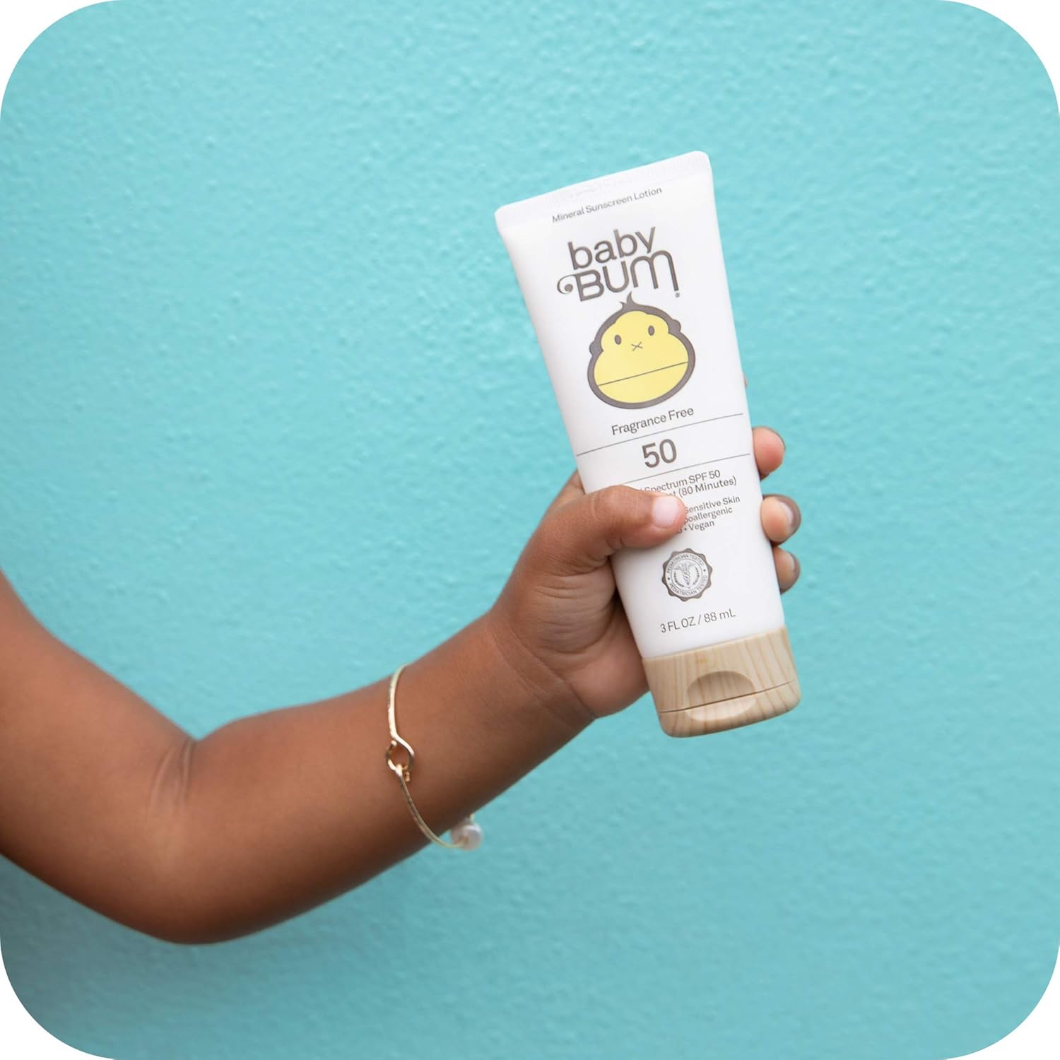 Sun Bum Baby Bum SPF 50 Sunscreen Lotion with Mineral UVA/UVB Face and Body Protection for Sensitive Skin - Fragrance Free - Travel Size - 3 FL OZ
