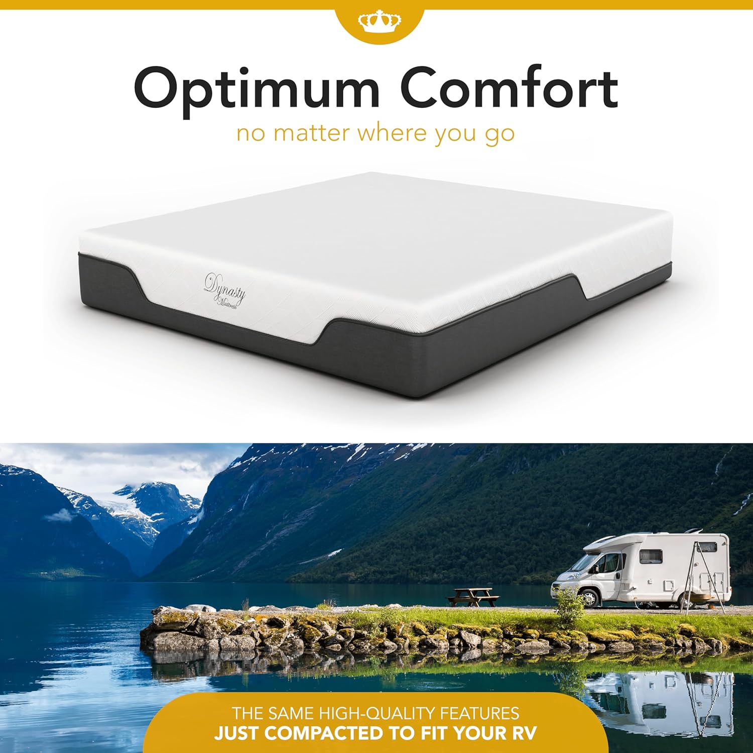 DynastyMattress RV Queen Mattress 10-Inch CoolBreeze Medium-FirmGel Memory-Foam Mattress for RV Bed, Camper, Pop Up and Trailer · v2