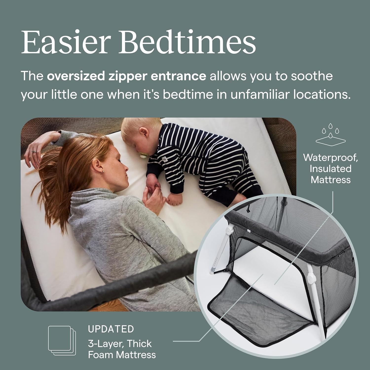 Guava Lotus Travel Crib with Lightweight Backpack Design | Certified Baby Safe Portable Crib | Folding Play Yard with Comfy Mattress for Babies  Toddlers | Compact Baby Travel Bed