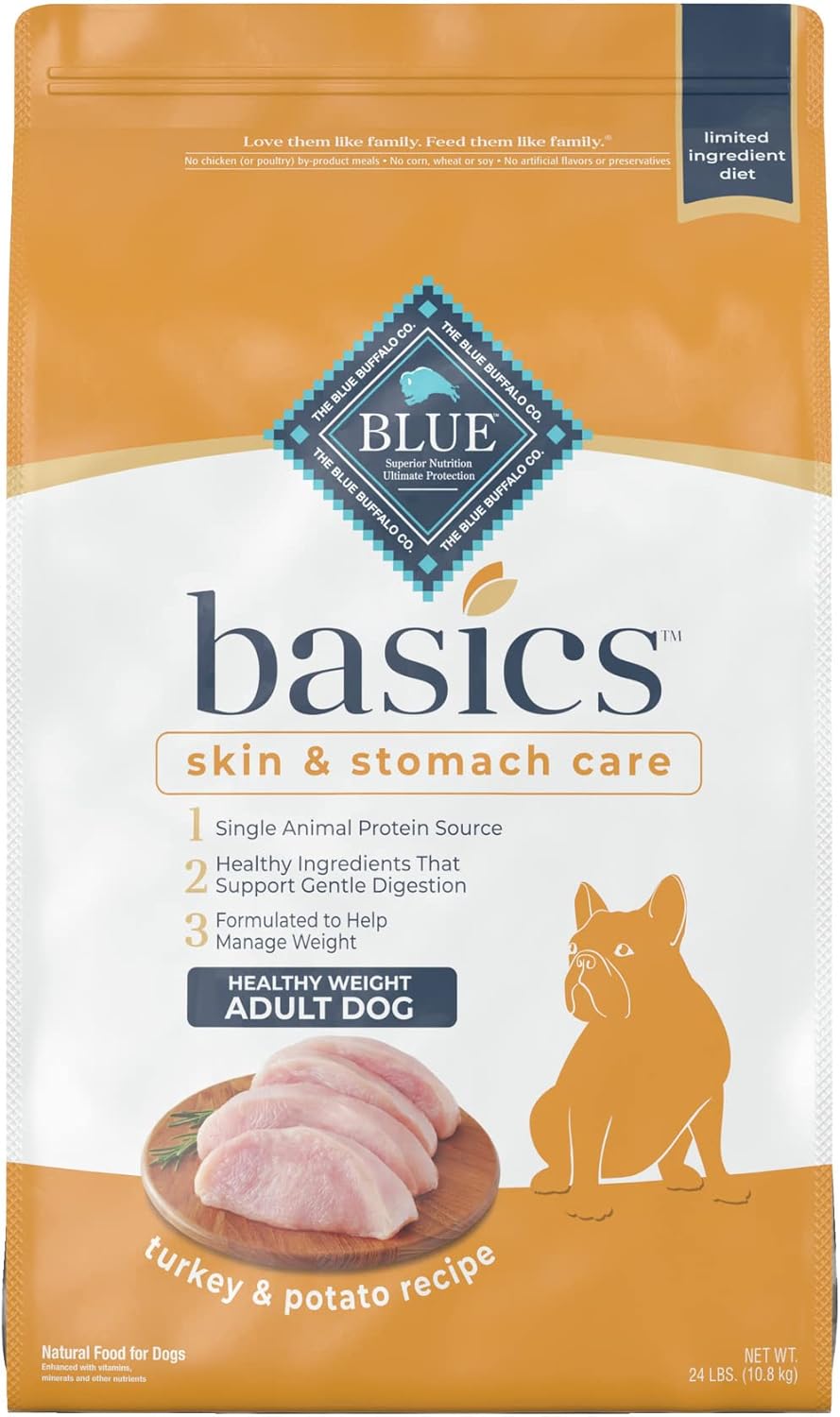 Blue Buffalo Basics Skin  Stomach Care, Natural Adult Healthy Weight Dry Dog Food, Turkey amp; Potato 24-lb · v2