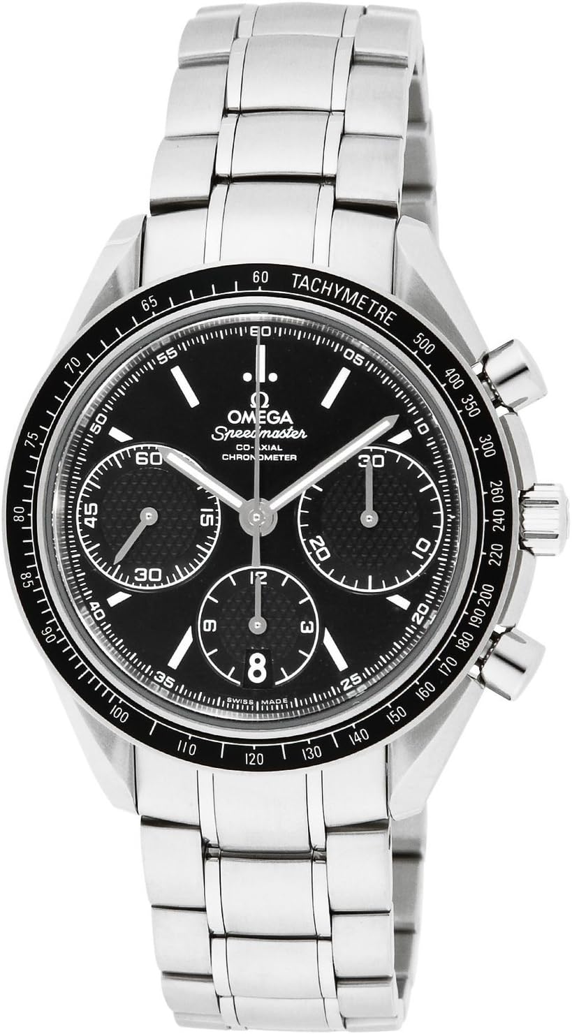 Omega Speedmaster Racing Automatic Chronograph หน้าปัดสีดำ สายสแตนเลส นาฬิกาข้อมือชาย 326.30.40.50.01.001