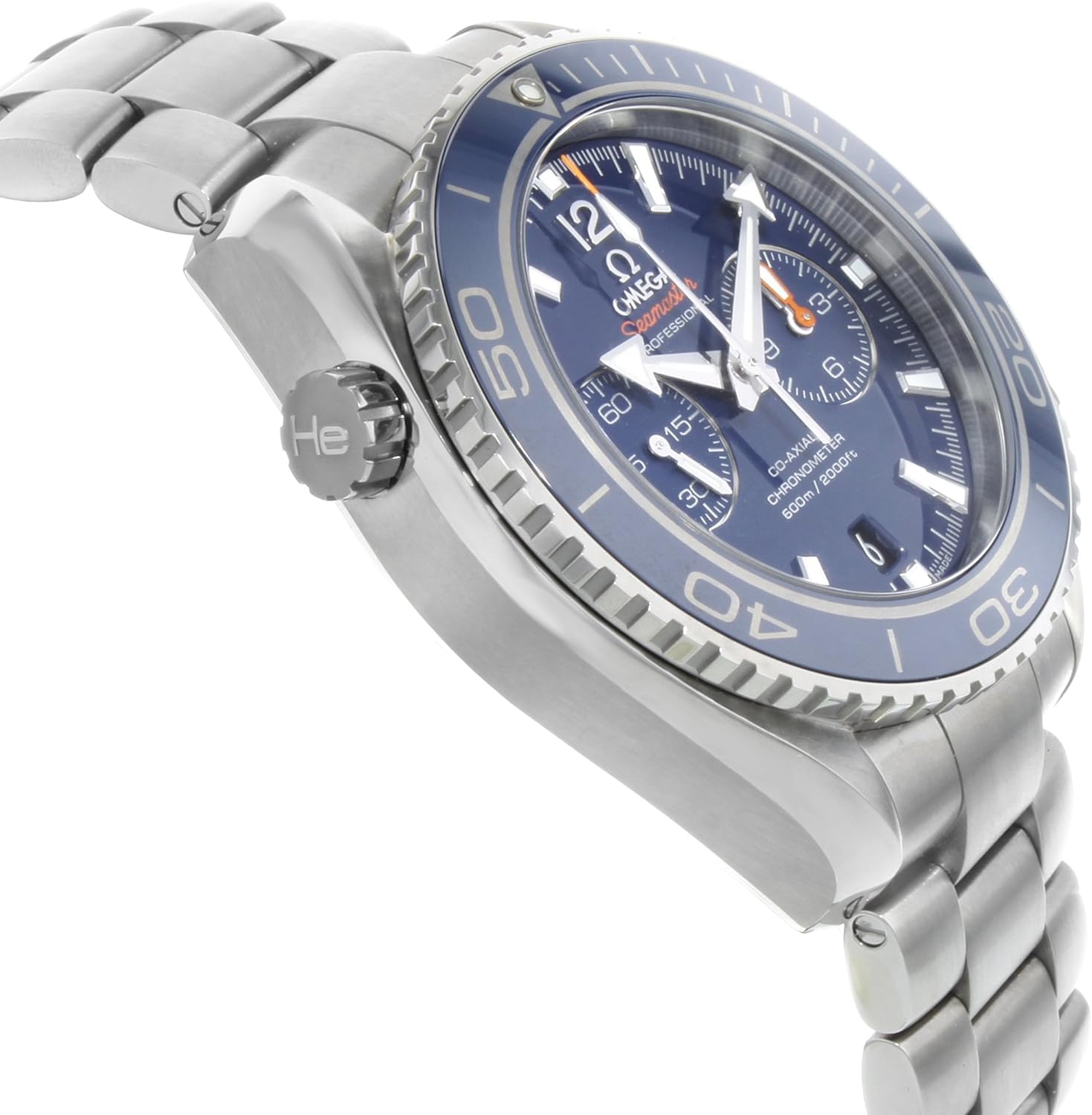 Omega Seamaster Planet Ocean Titanium 600M Chronograph Automatik-Herrenuhr mit blauem Zifferblatt 232.90.46.51.03.001