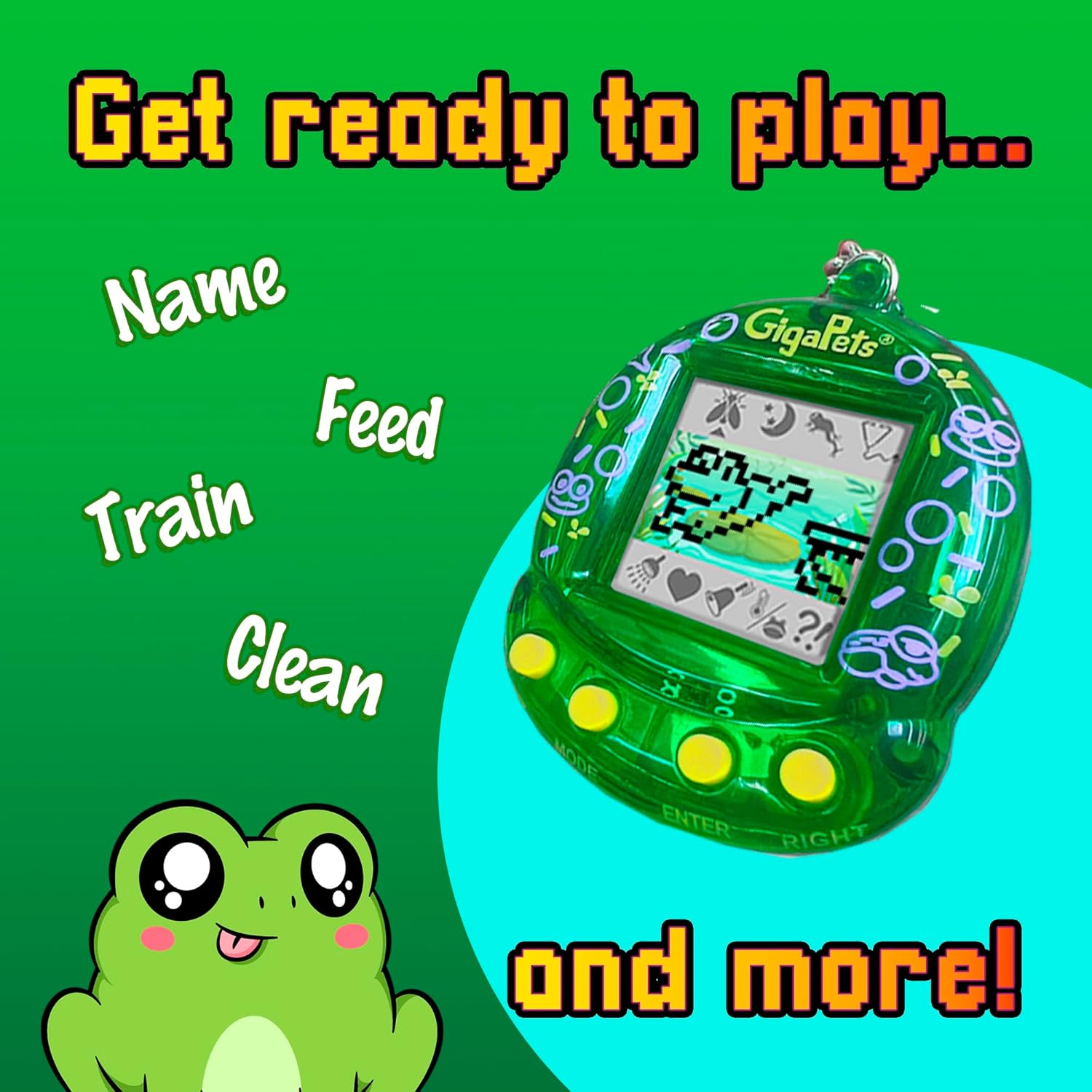 Giga Pet Virtual Pet for Kids Ages 5 and Up, 90s Throwback, Floppy Frog | 25th Anniversary Edition Upgraded Collector’s Edition | Kids Learn to Take Care of a Pet · v2
