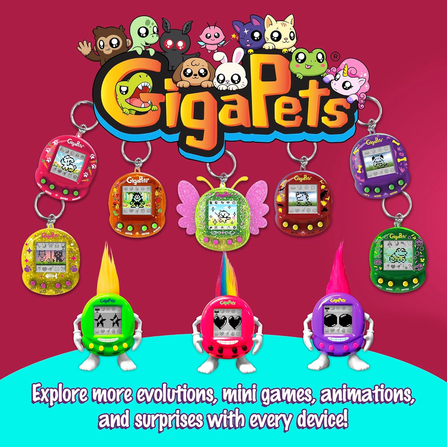 Giga Pet Virtual Pet for Kids Ages 5 and Up, 90s Throwback, Floppy Frog | 25th Anniversary Edition Upgraded Collector’s Edition | Kids Learn to Take Care of a Pet · v2