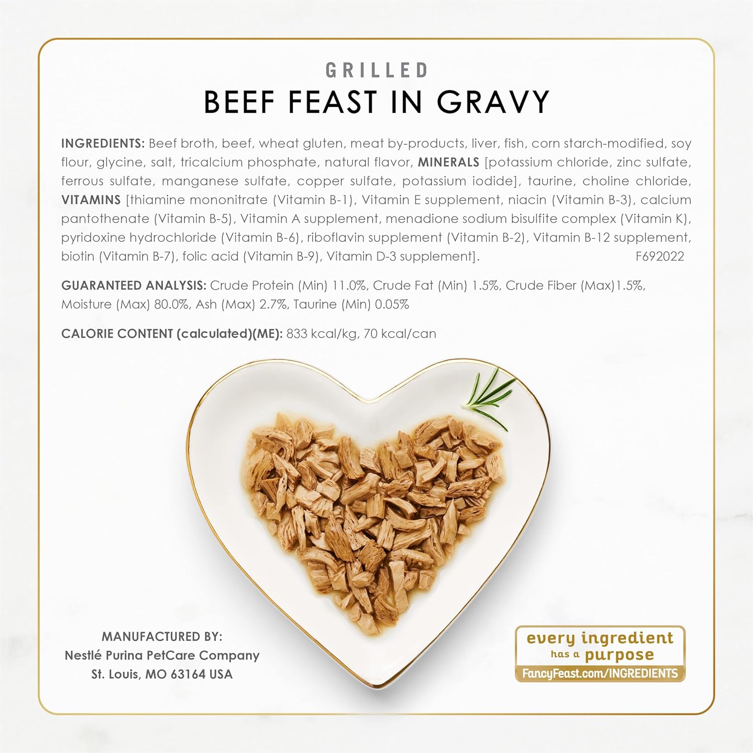 Purina Fancy Feast Grilled Wet Cat Food Poultry and Beef Collection Wet Cat Food Variety Pack - (Pack of 30) 3 oz. Cans · v2
