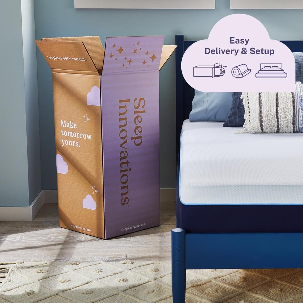 Sleep Innovations Marley 12 Inch Cooling Gel Memory Foam Mattress, Queen Size, Bed in a Box, Medium Firm Support · v2