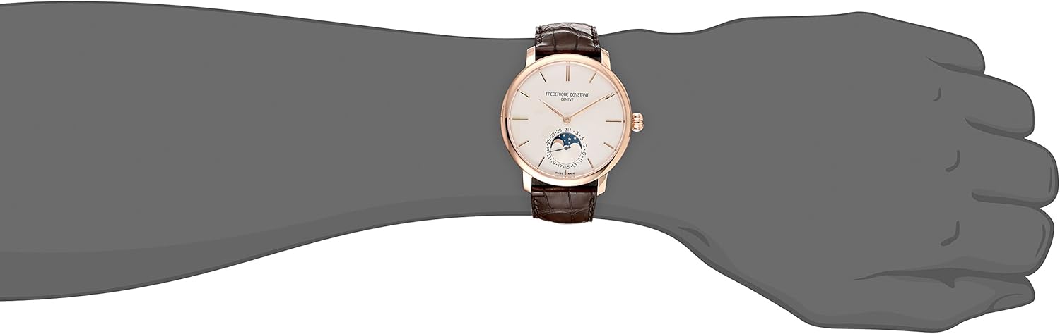 Frederique Constant Mens FC705X4S4 Slim Line Rose Gold-Plated Automatic Watch with Brown Leather Band · v3