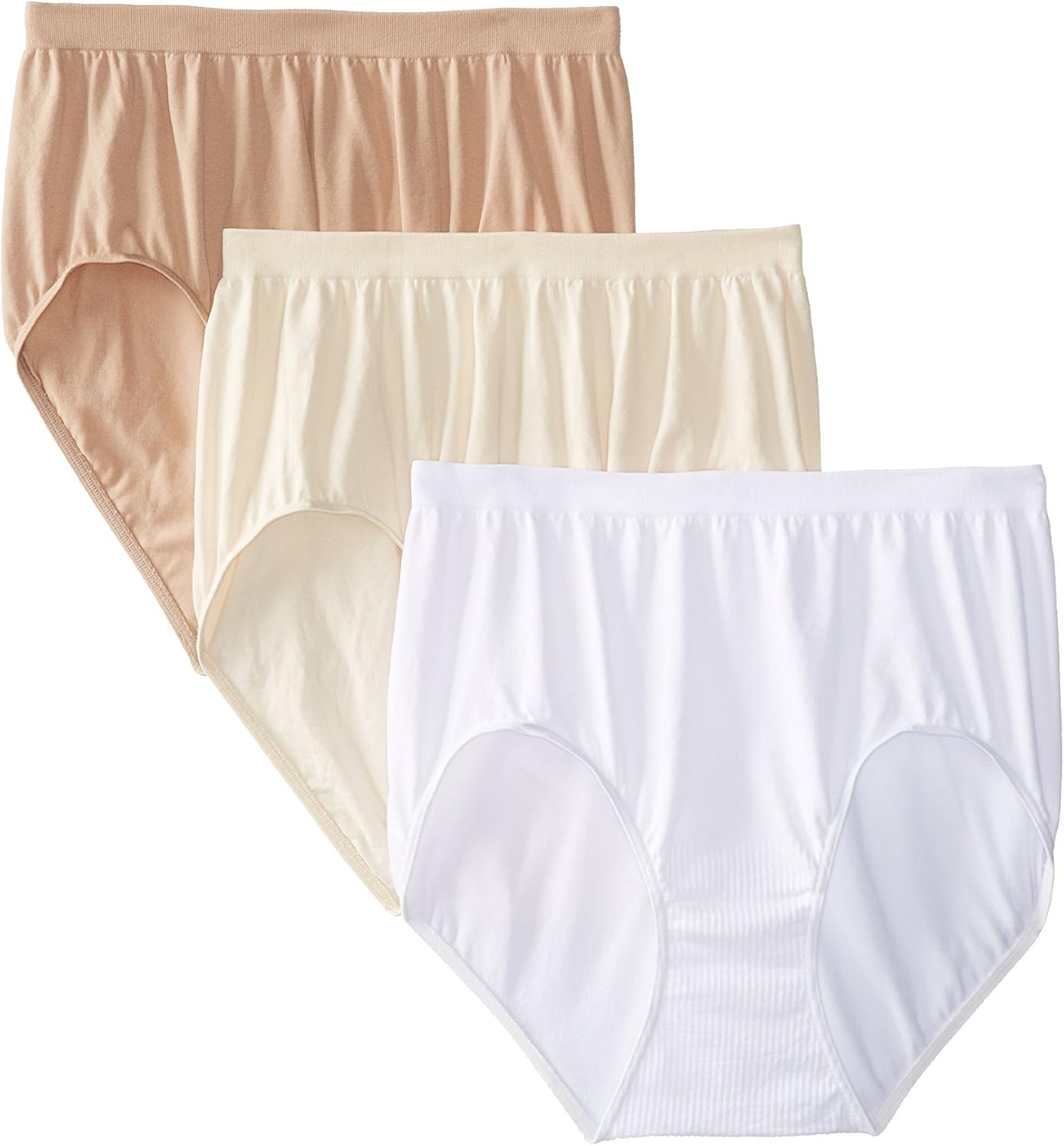 Bali Womens Comfort Revolution Seamless Brief Underwear, Microfiber Stretch Panty, 3-pack · v4