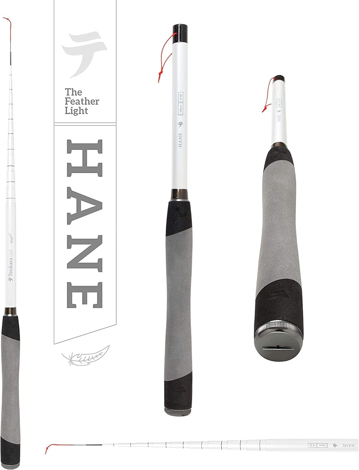Tenkara USA Fly Fishing HANE™ -Rute mit Etui, superkompakte Allround-Rute für kleine und mittelgroße Fische — ultraportabel, Kohlefaser, leicht (10 Fuß/10 Zoll — 330 cm)