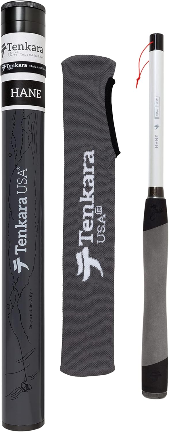 Tenkara USA Fly Fishing HANE™ -Rute mit Etui, superkompakte Allround-Rute für kleine und mittelgroße Fische — ultraportabel, Kohlefaser, leicht (10 Fuß/10 Zoll — 330 cm)