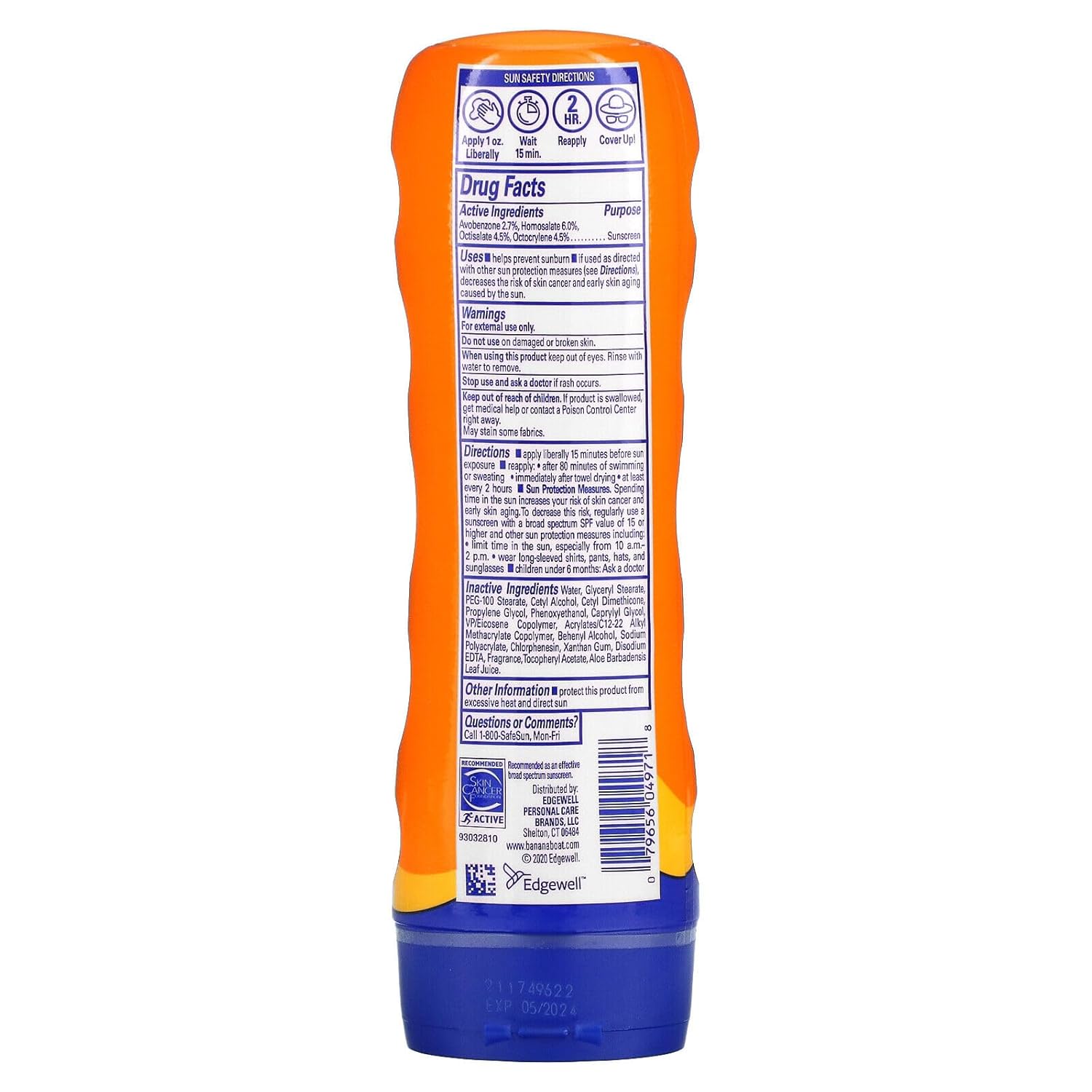 Banana Boat Water Resistant Sport Performance Broad Spectrum SPF 30 Sunscreen Lotion, Swim Splash Sport - Up to 80 Minutes Water Resistant, 8 Fl Oz (Pack of 2) · v7
