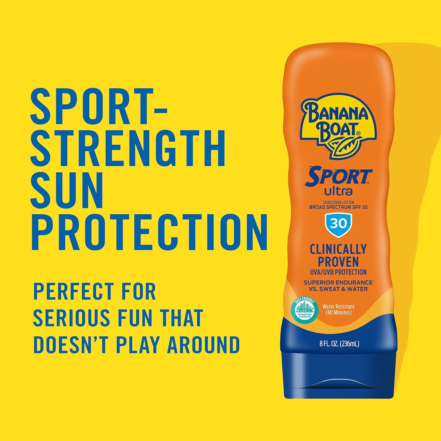 Banana Boat Water Resistant Sport Performance Broad Spectrum SPF 30 Sunscreen Lotion, Swim Splash Sport - Up to 80 Minutes Water Resistant, 8 Fl Oz (Pack of 2) · v7