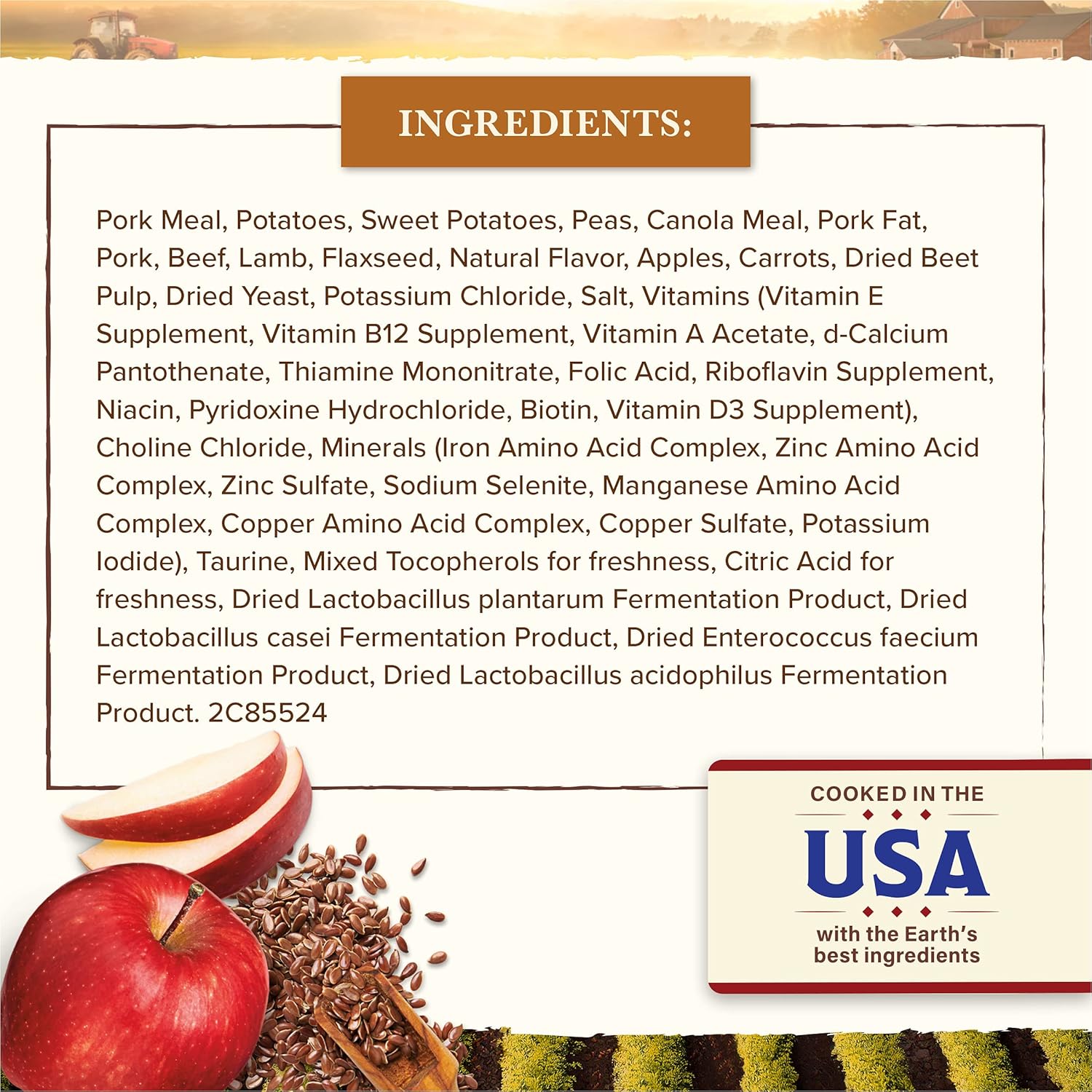 طعام كلاب صحي وكامل من Whole Earth Farms خالي من الحبوب الطبيعية، وصفة لحم الخنزير ولحم البقر ولحم الضأن - كيس 4 رطل