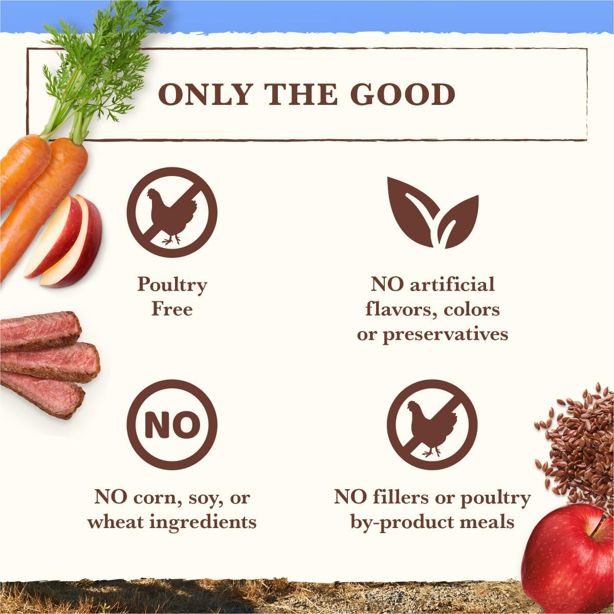 طعام كلاب صحي وكامل من Whole Earth Farms خالي من الحبوب الطبيعية، وصفة لحم الخنزير ولحم البقر ولحم الضأن - كيس 4 رطل