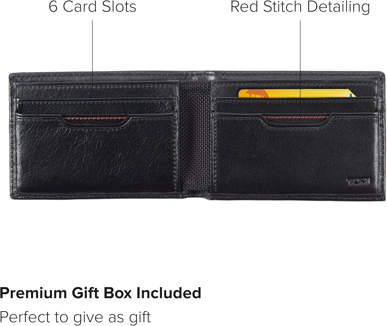 TUMI - Delta Slim Single Billfold Wallet - Leather Wallet - RFID Blocking Technology - Card Slots, Pockets - 4 x 3" - Black