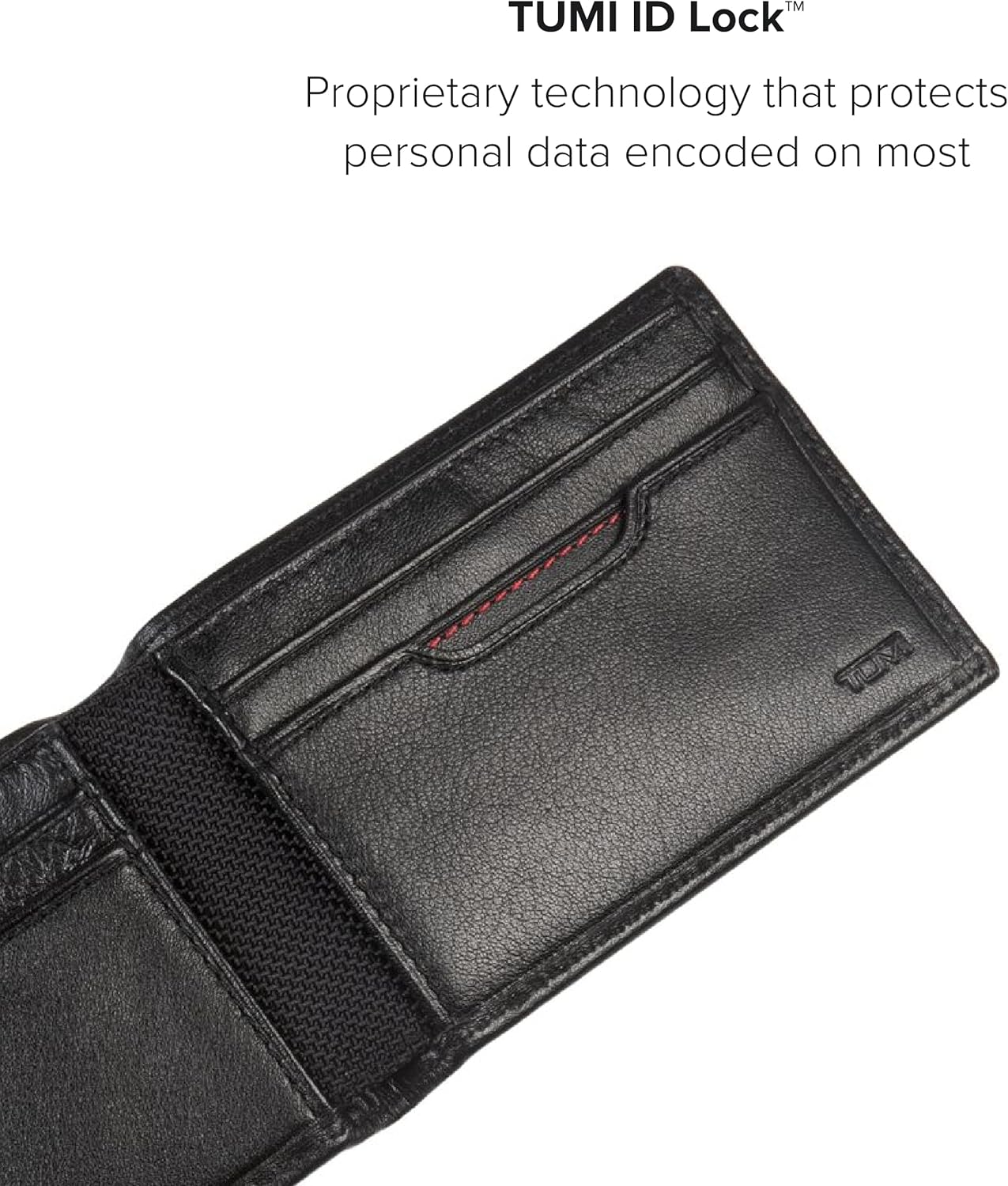 TUMI - Delta Slim Single Billfold Wallet - Leather Wallet - RFID Blocking Technology - Card Slots, Pockets - 4 x 3" - Black