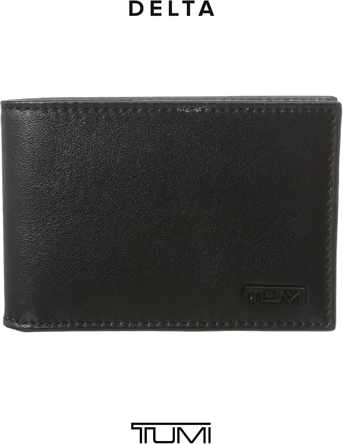 TUMI - Delta Slim Single Billfold Wallet - Leather Wallet - RFID Blocking Technology - Card Slots, Pockets - 4 x 3" - Black