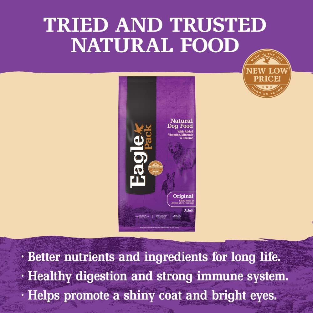 Eagle Pack Natural Dry Dog Food, Lamb  Rice, 30-Pound Bag