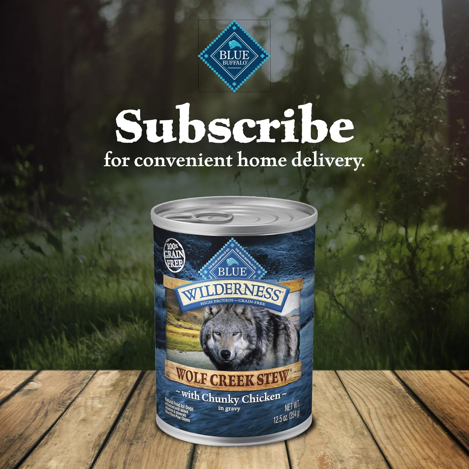 Blue Buffalo Wilderness Wolf Creek Stew High Protein, Natural Wet Food for Dogs, Hearty Chicken Stew in Gravy, 12.5-oz cans, 12 Count · v3