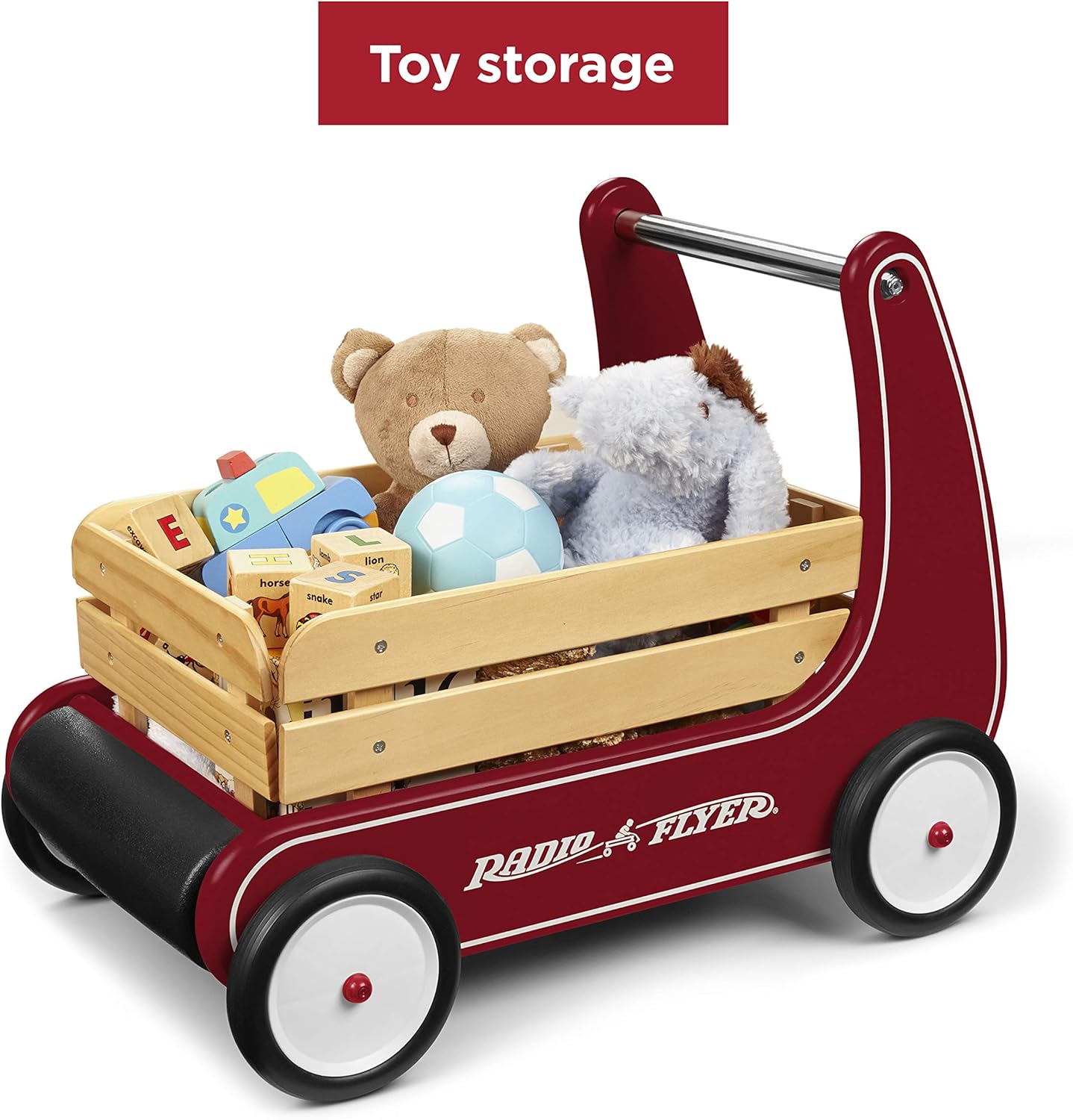 Radio Flyer Classic Walker Wagon, Sit to Stand Toddler Toy, Wood Walker, For Ages 1-4, Red · v3