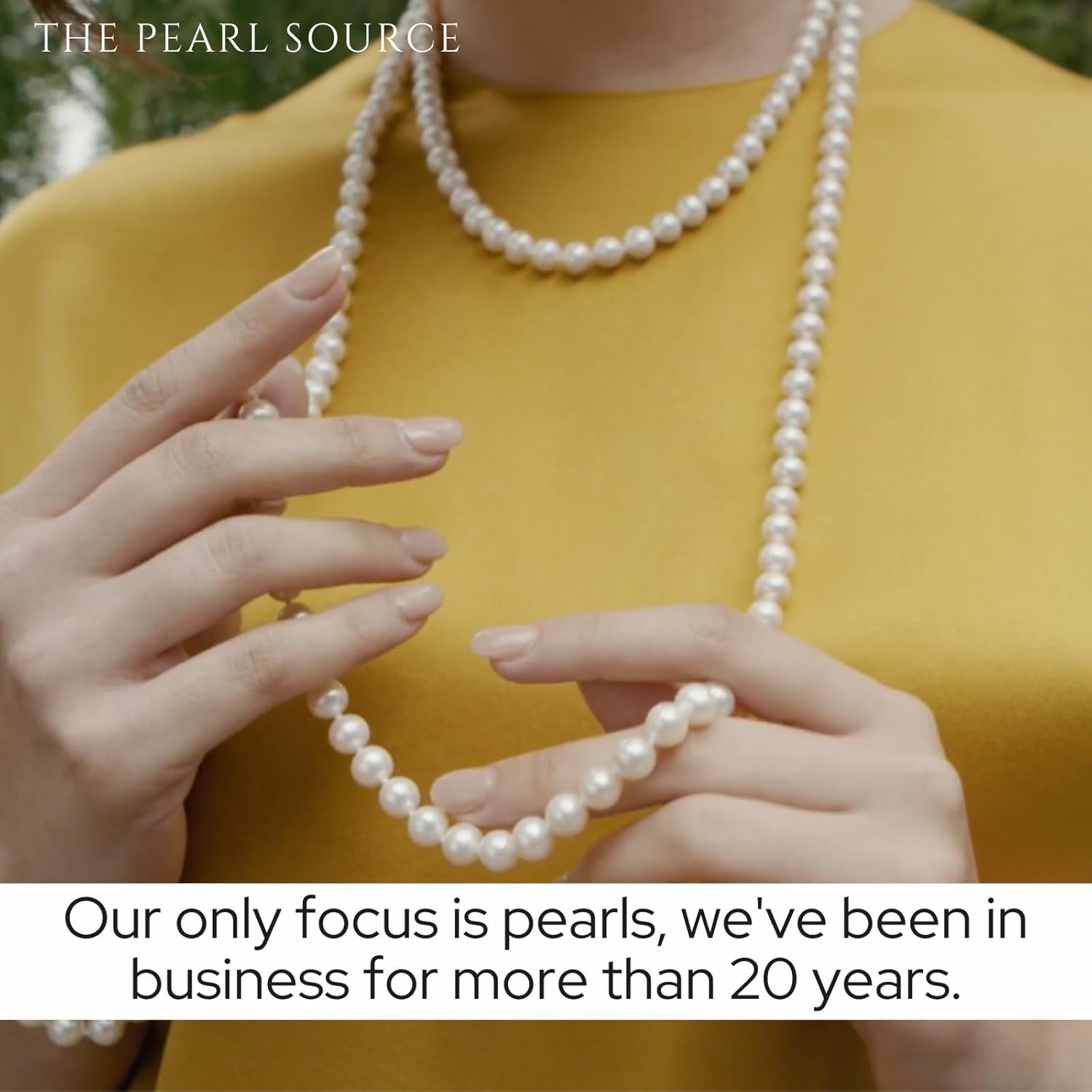 Collana da donna in vera perla The Pearl Source con perle coltivate d'acqua dolce bianche rotonde di qualità AAA | Chiusura in oro 14 carati, regali di perle in oro bianco per Natale, vacanze e anniversari