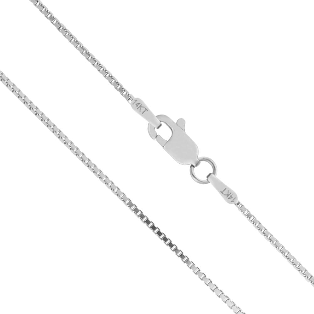 Honolulu Jewelry Halskette aus 14-karätigem massivem Weißgold, 0,5 mm oder 1 mm, 40—24 Zoll