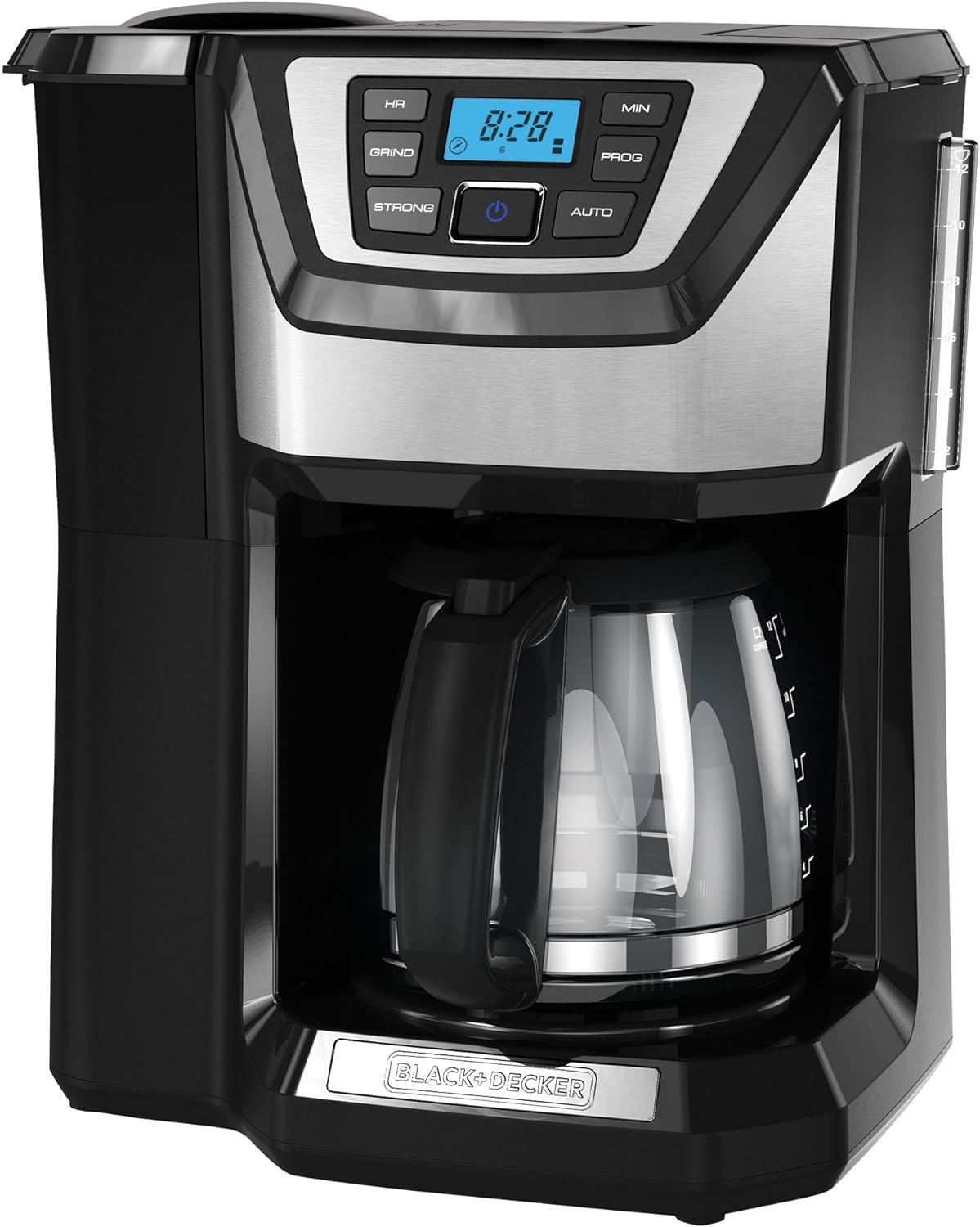 BLACK DECKER 12-Cup Mill and Brew Coffe Maker, CM5000B, 24-Hour Programble, Built-in Grinder, Sneak-A-Cup, Permanent Washable Fitler · v2